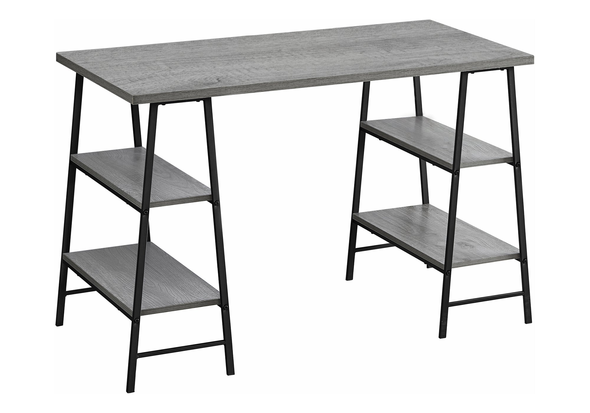 BUREAU D'ORDINATEUR - 48"L / GRIS / MÉTAL NOIR # I 7524