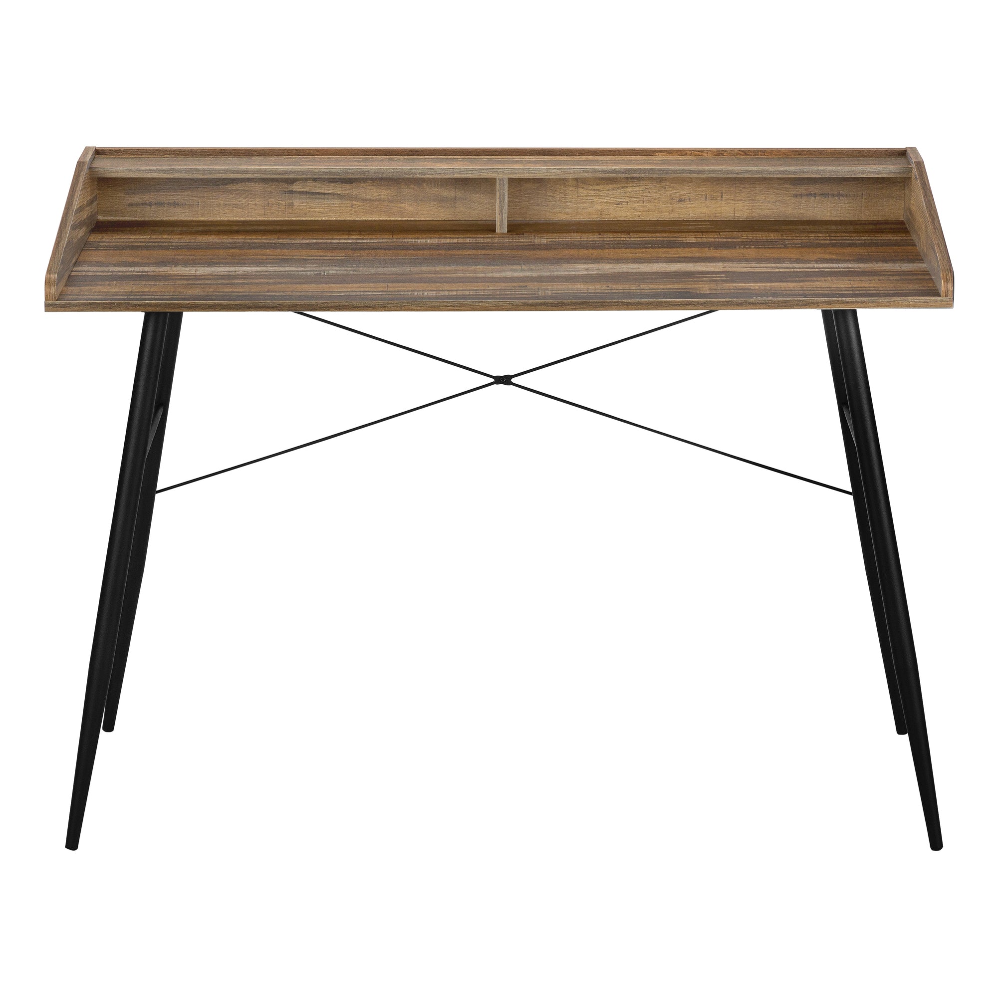 BUREAU D'ORDINATEUR - 48"L / BOIS RÉCUPÉRÉ BRUN / MÉTAL NOIR # I 7538