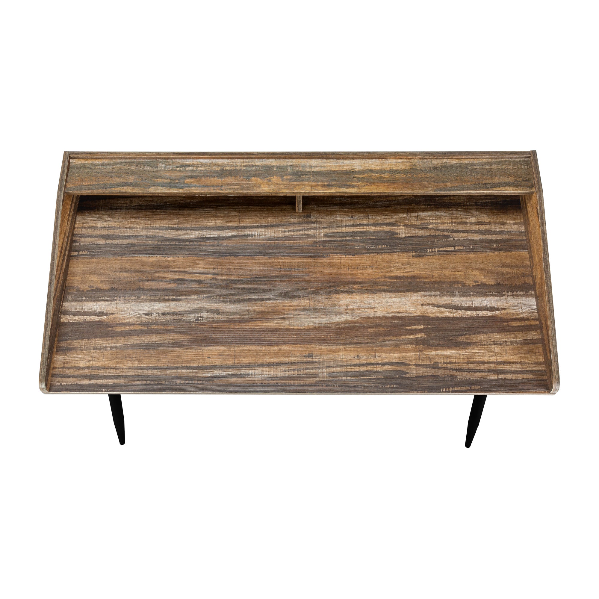 BUREAU D'ORDINATEUR - 48"L / BOIS RÉCUPÉRÉ BRUN / MÉTAL NOIR # I 7538