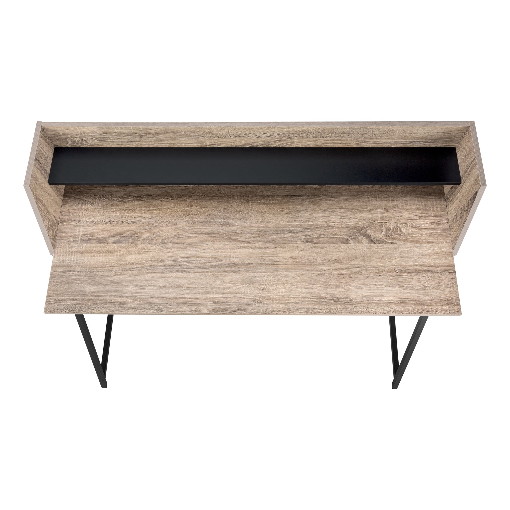 BUREAU D'ORDINATEUR - 48"L / TAUPE FONCÉ / MÉTAL NOIR # I 7546