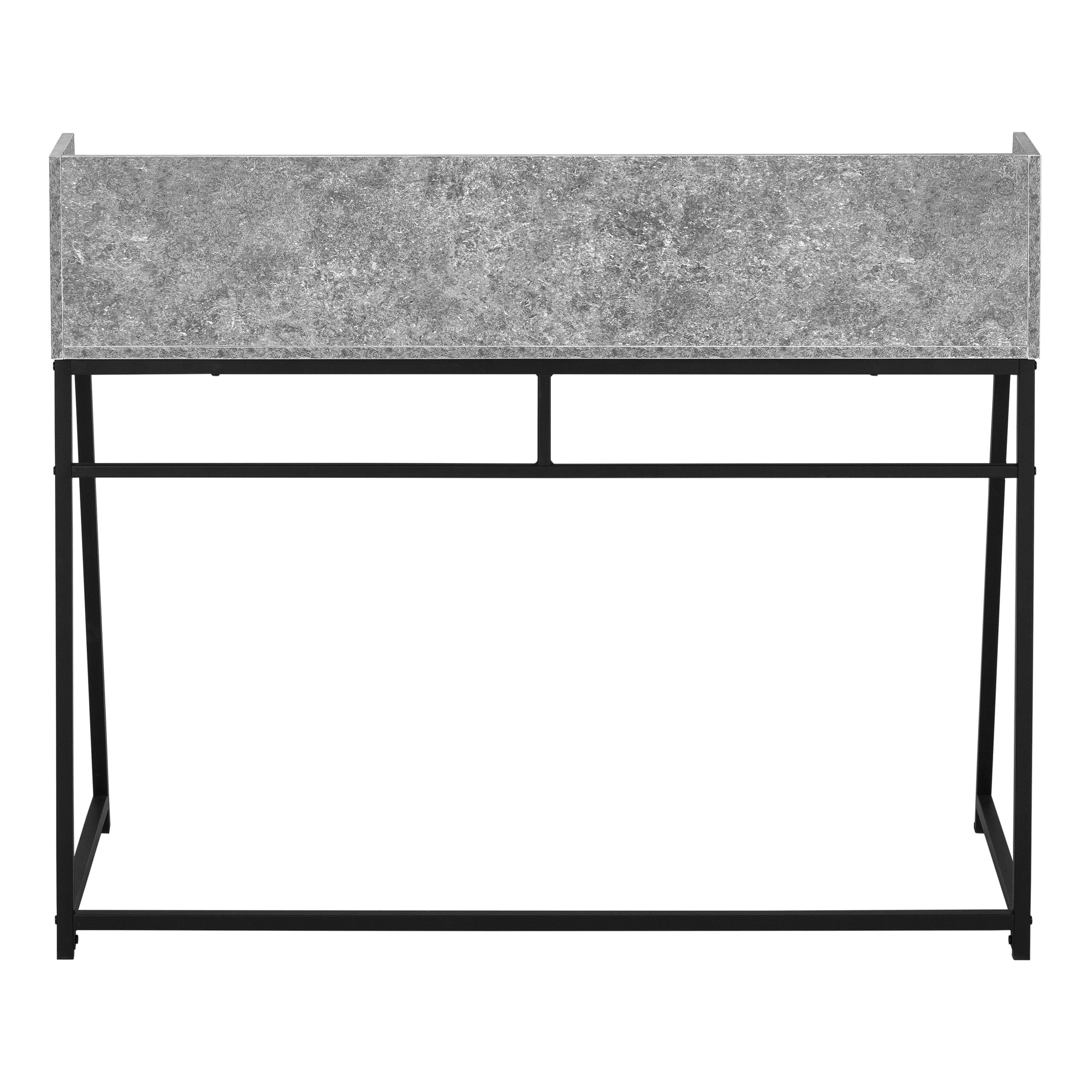 COMPUTER DESK - 48"L / GREY STONE-LOOK / BLACK METAL # I 7550