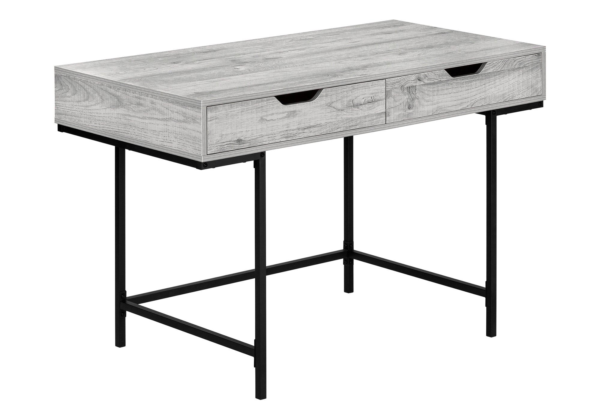 BUREAU D'ORDINATEUR - 48"L / GRIS / MÉTAL NOIR # I 7553