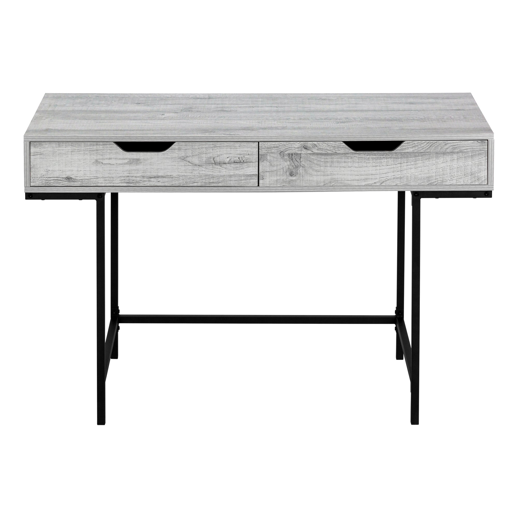 BUREAU D'ORDINATEUR - 48"L / GRIS / MÉTAL NOIR # I 7553