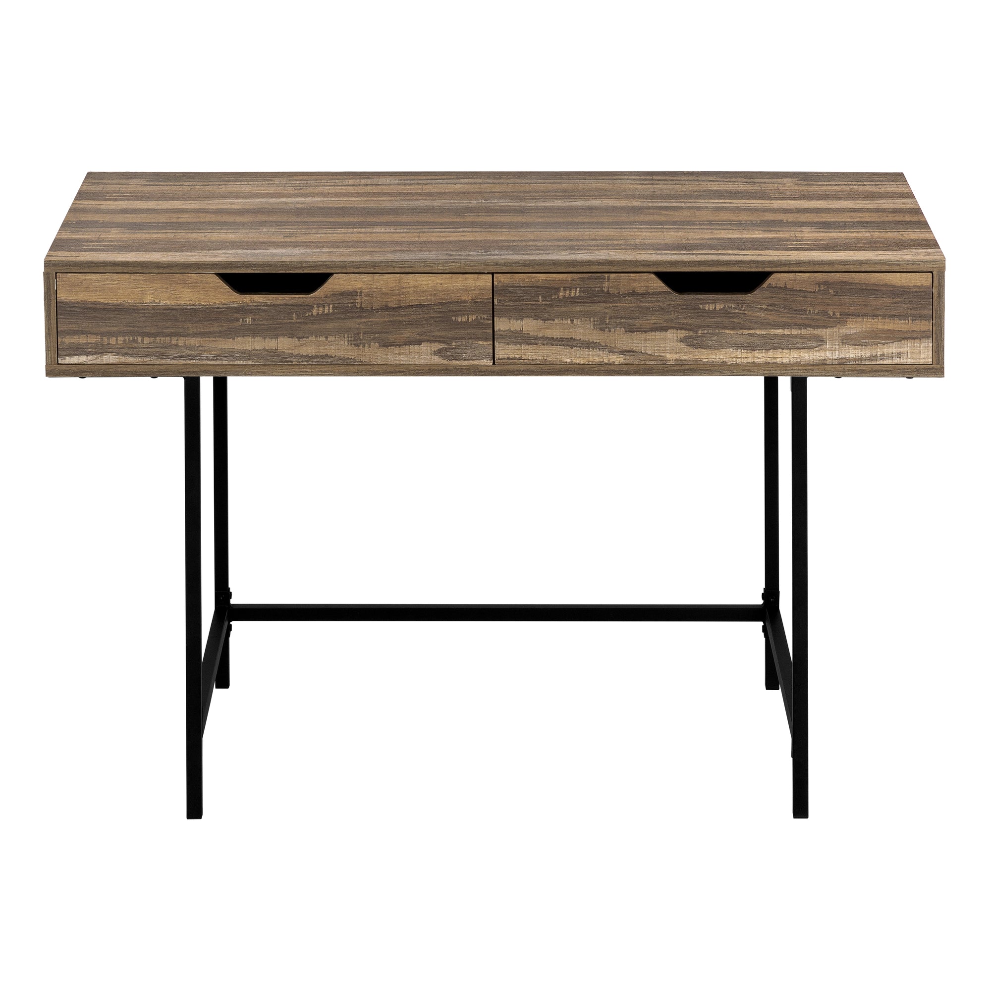 BUREAU D'ORDINATEUR - 48"L / BOIS RÉCUPÉRÉ BRUN / MÉTAL NOIR # I 7557