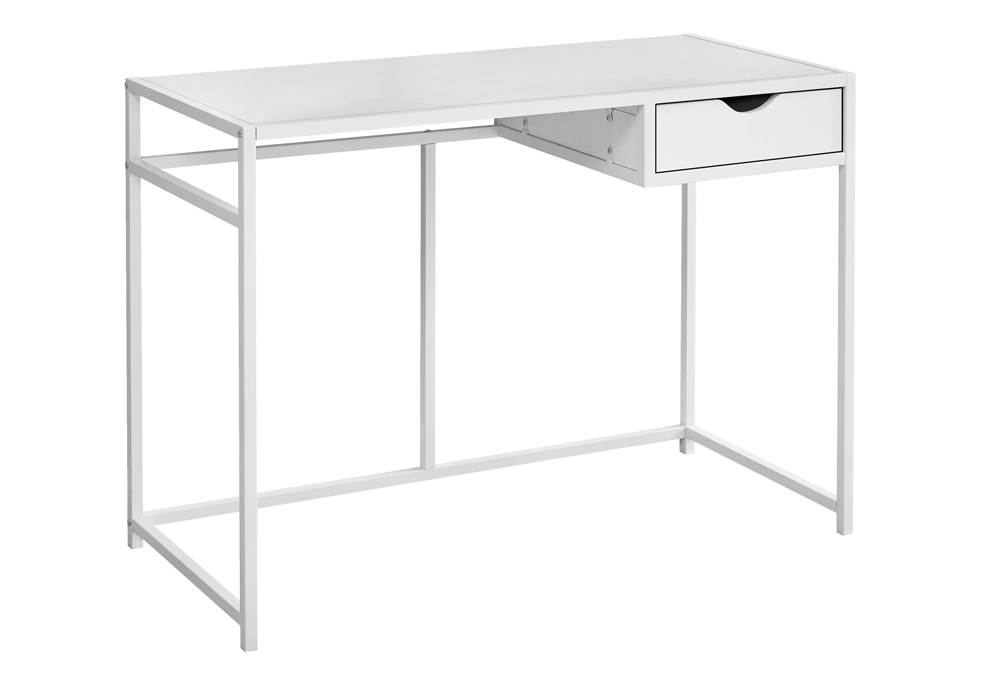 BUREAU D'ORDINATEUR - 42"L / BLANC / MÉTAL BLANC # I 7570