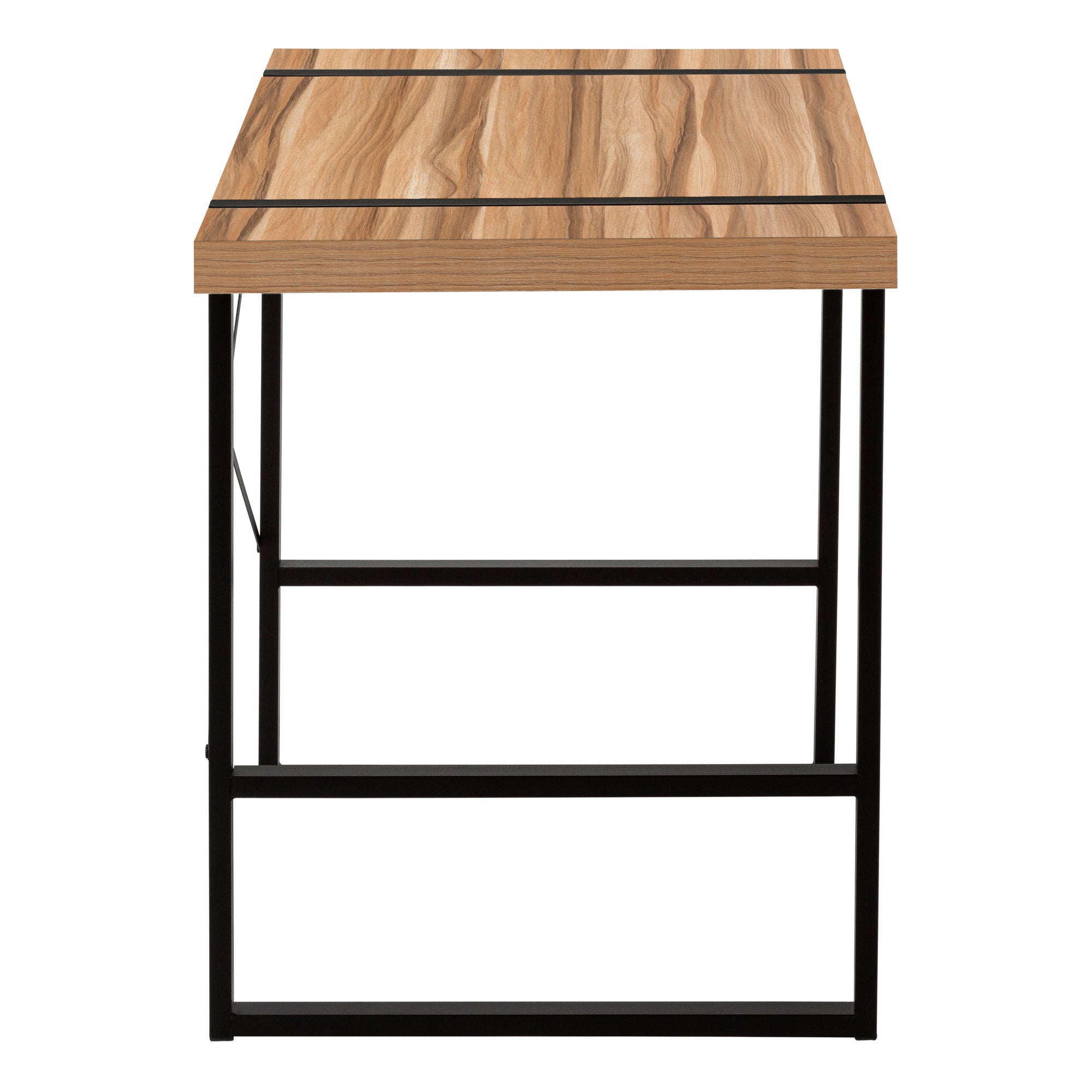 BUREAU D'ORDINATEUR - 48"L / BOIS RÉCUPÉRÉ CLAIR / MÉTAL NOIR # I 7657