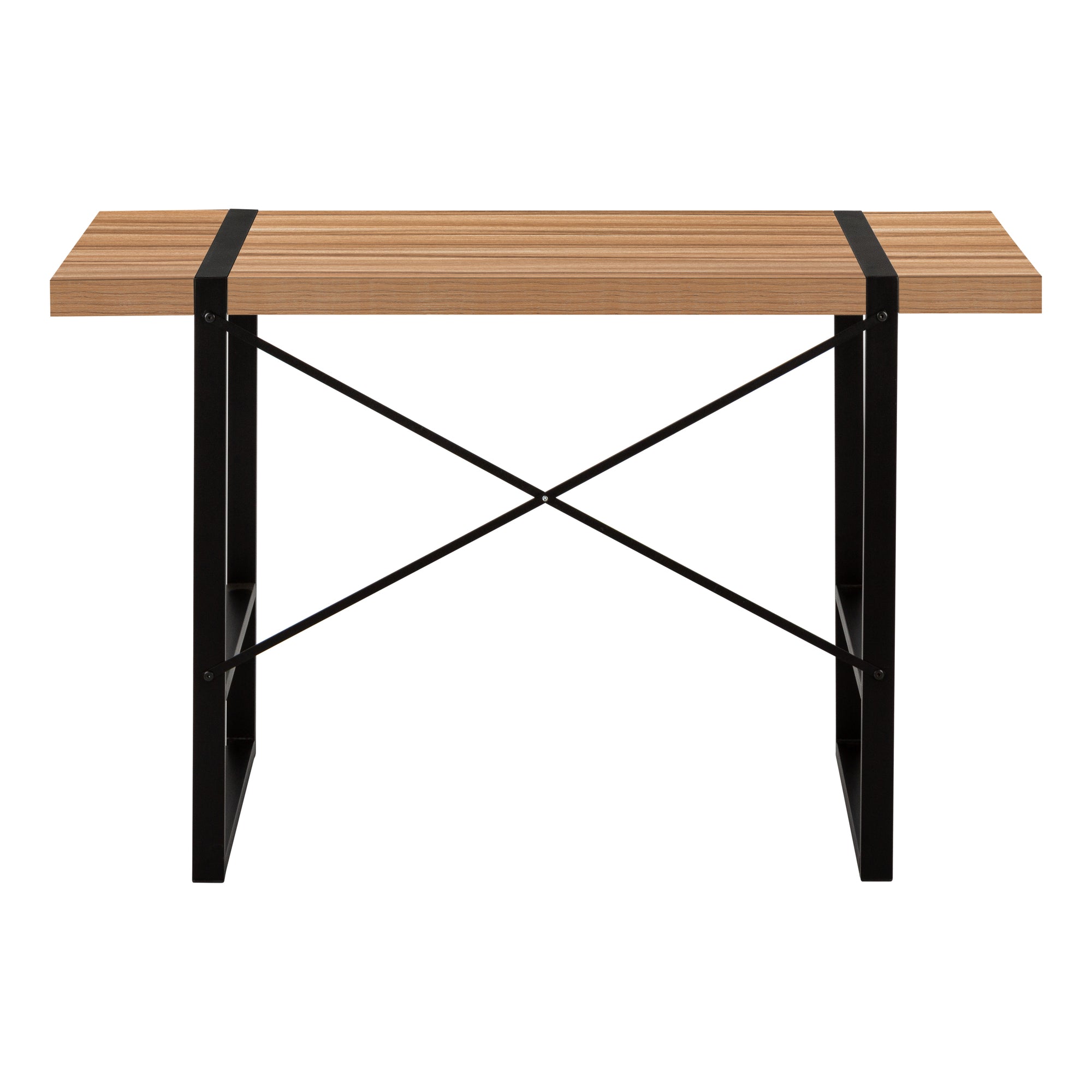 BUREAU D'ORDINATEUR - 48"L / BOIS RÉCUPÉRÉ CLAIR / MÉTAL NOIR # I 7657