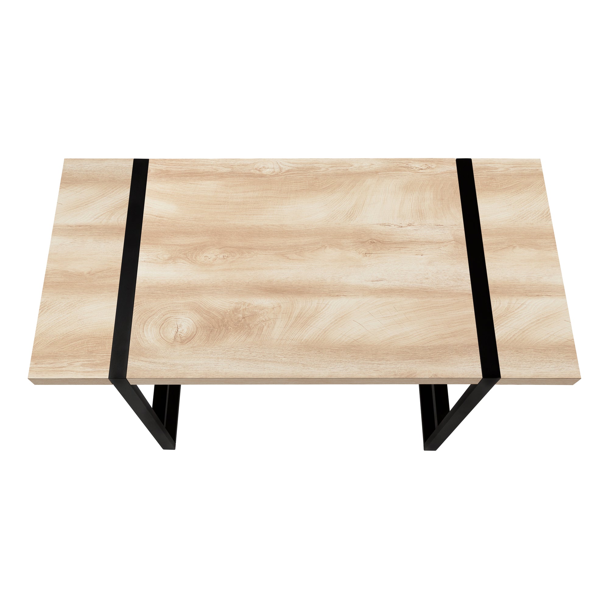 BUREAU D'ORDINATEUR - 48"L / NATUREL / MÉTAL NOIR # I 7658