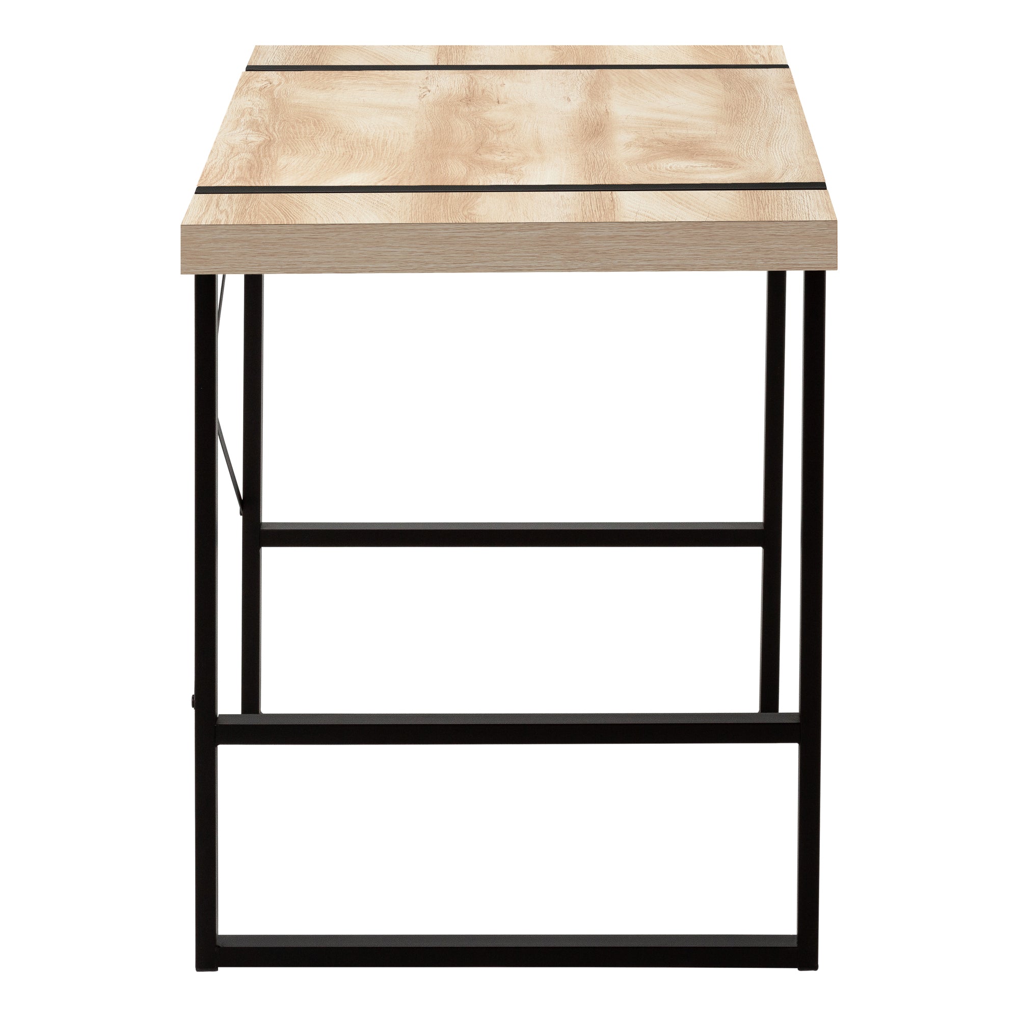 BUREAU D'ORDINATEUR - 48"L / NATUREL / MÉTAL NOIR # I 7658