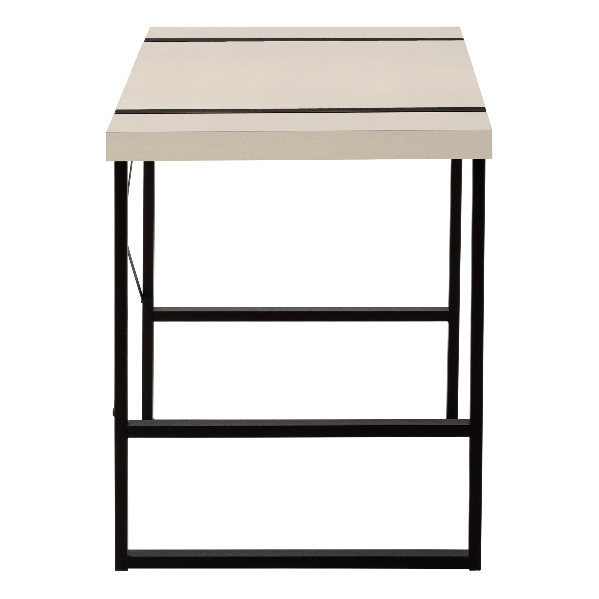 BUREAU D'ORDINATEUR - 48"L / TAUPE MODERNE / MÉTAL NOIR # I 7659