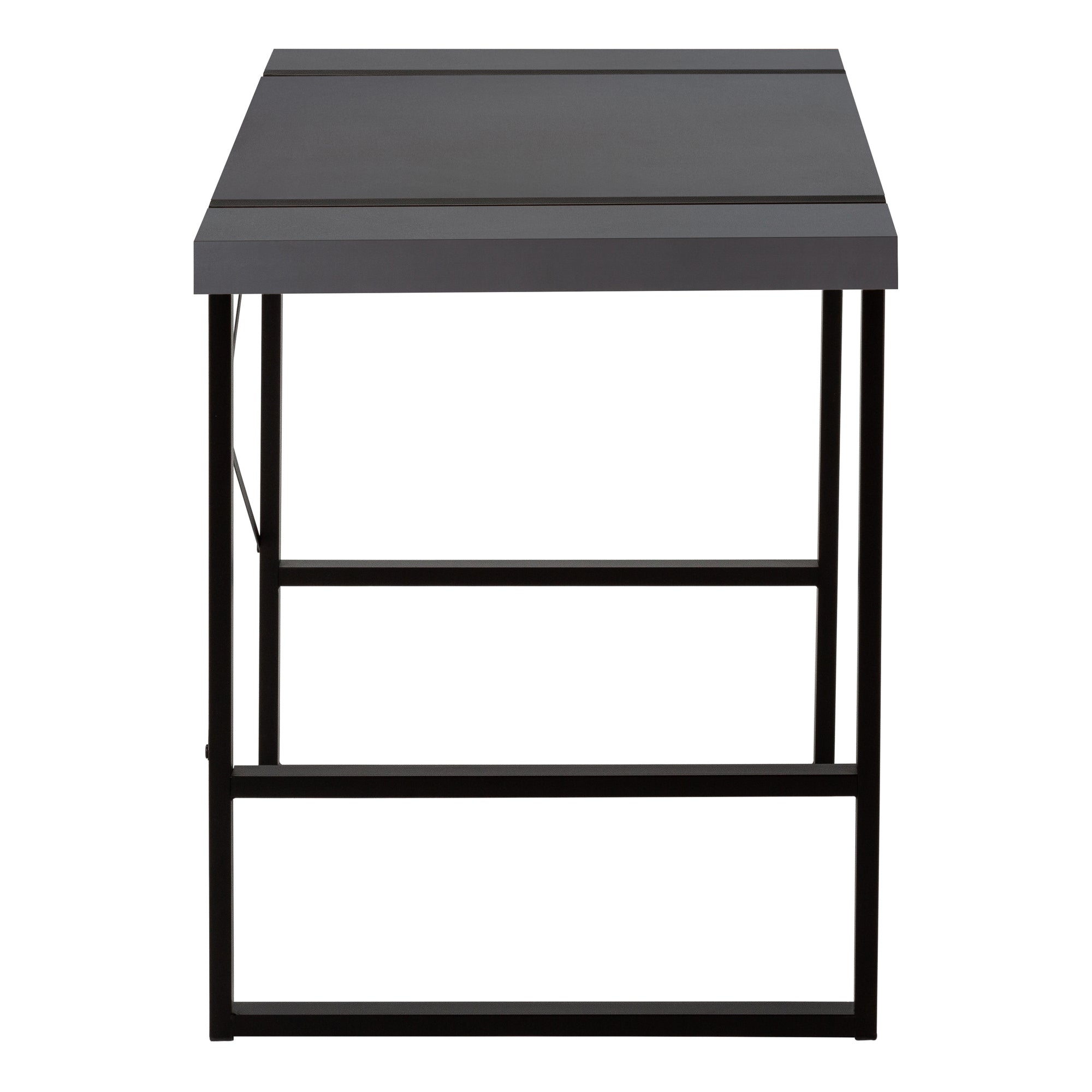 BUREAU D'ORDINATEUR - 48"L / GRIS MODERNE / MÉTAL NOIR # I 7660