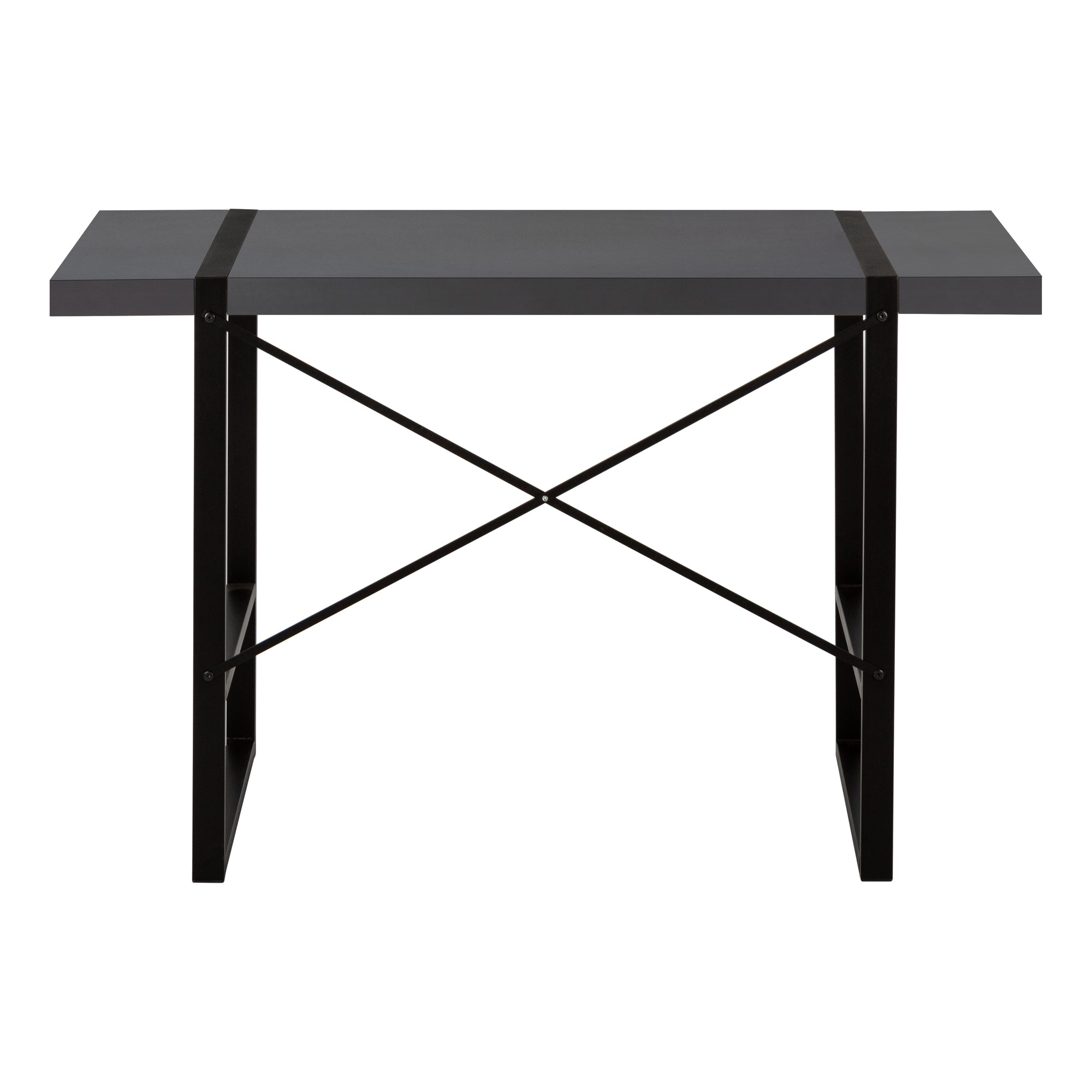 BUREAU D'ORDINATEUR - 48"L / GRIS MODERNE / MÉTAL NOIR # I 7660