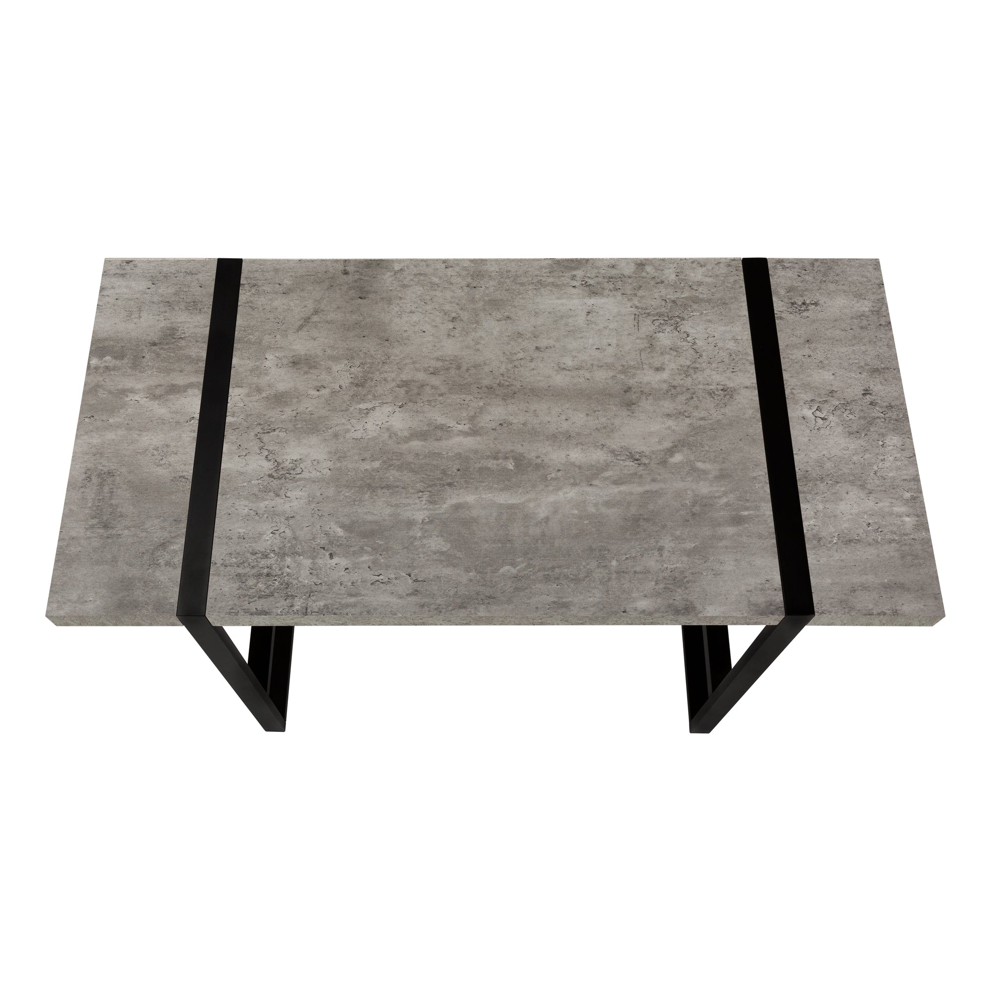 BUREAU D'ORDINATEUR - 48"L / ASPECT BÉTON GRIS / MÉTAL NOIR # I 7661