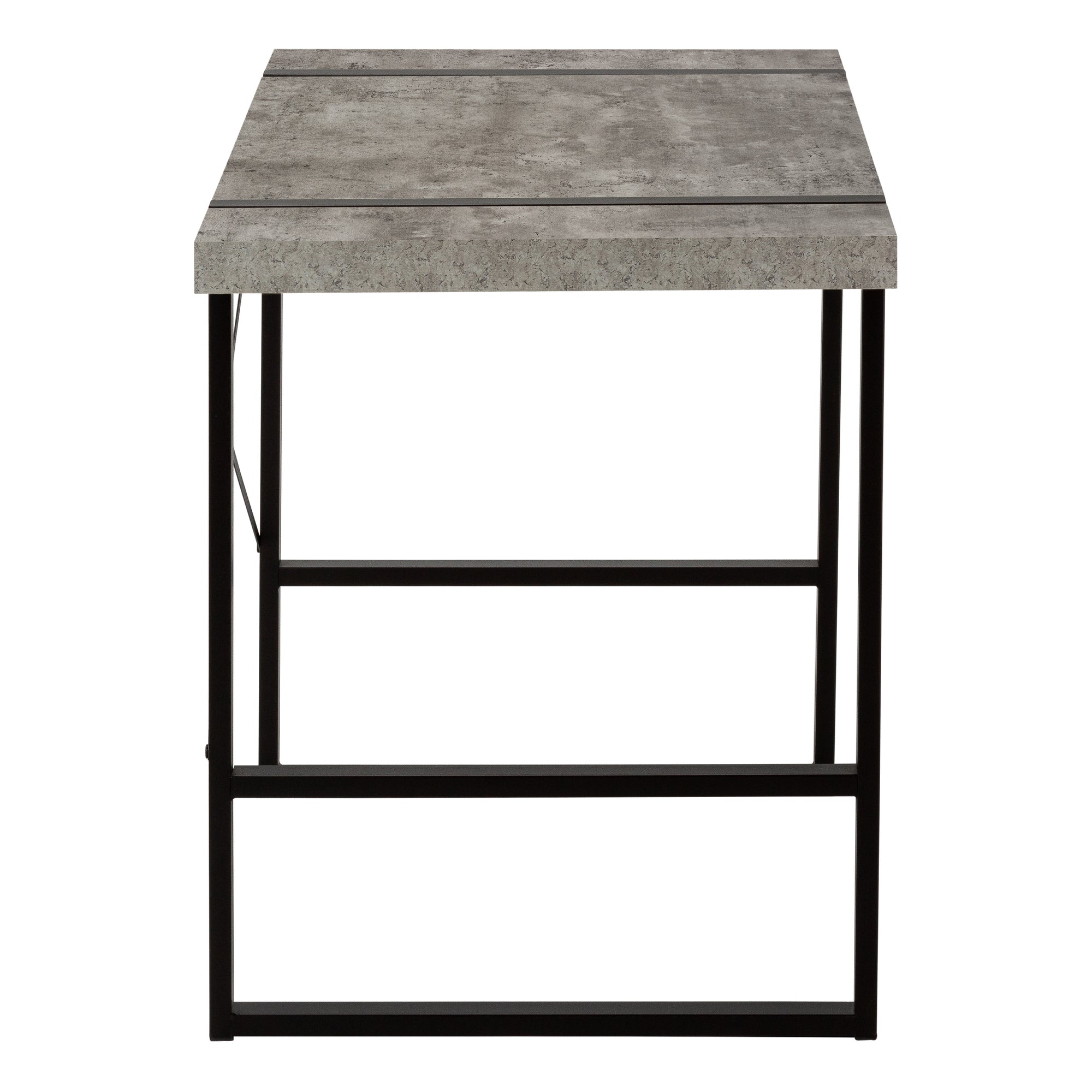 BUREAU D'ORDINATEUR - 48"L / ASPECT BÉTON GRIS / MÉTAL NOIR # I 7661