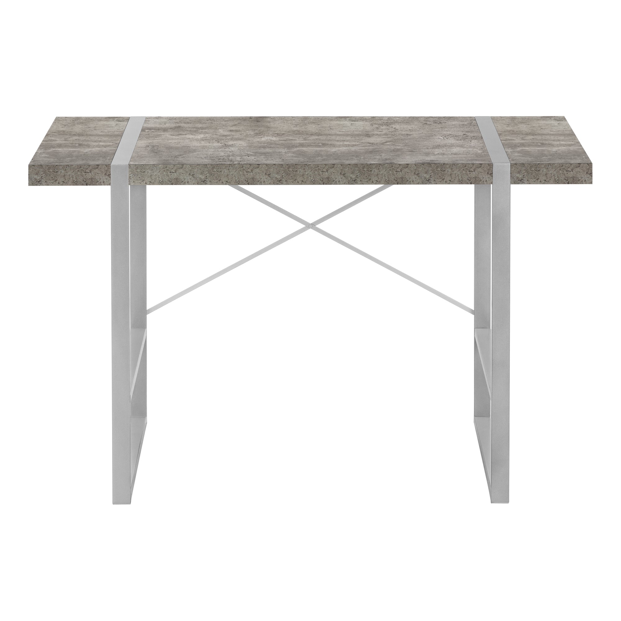 COMPUTER DESK - 48"L / GREY CONCRETE-LOOK / SILVER METAL # I 7662