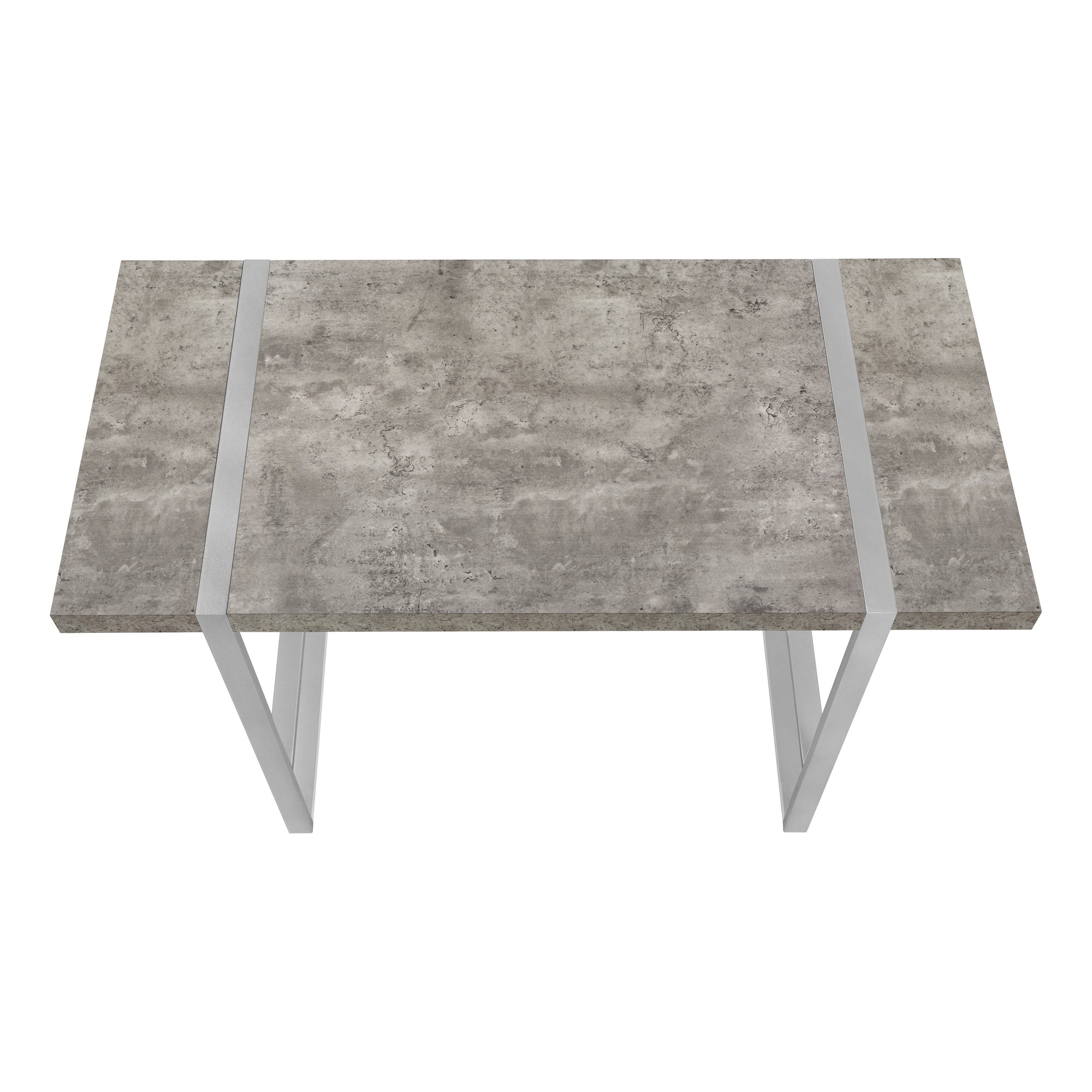 COMPUTER DESK - 48"L / GREY CONCRETE-LOOK / SILVER METAL # I 7662