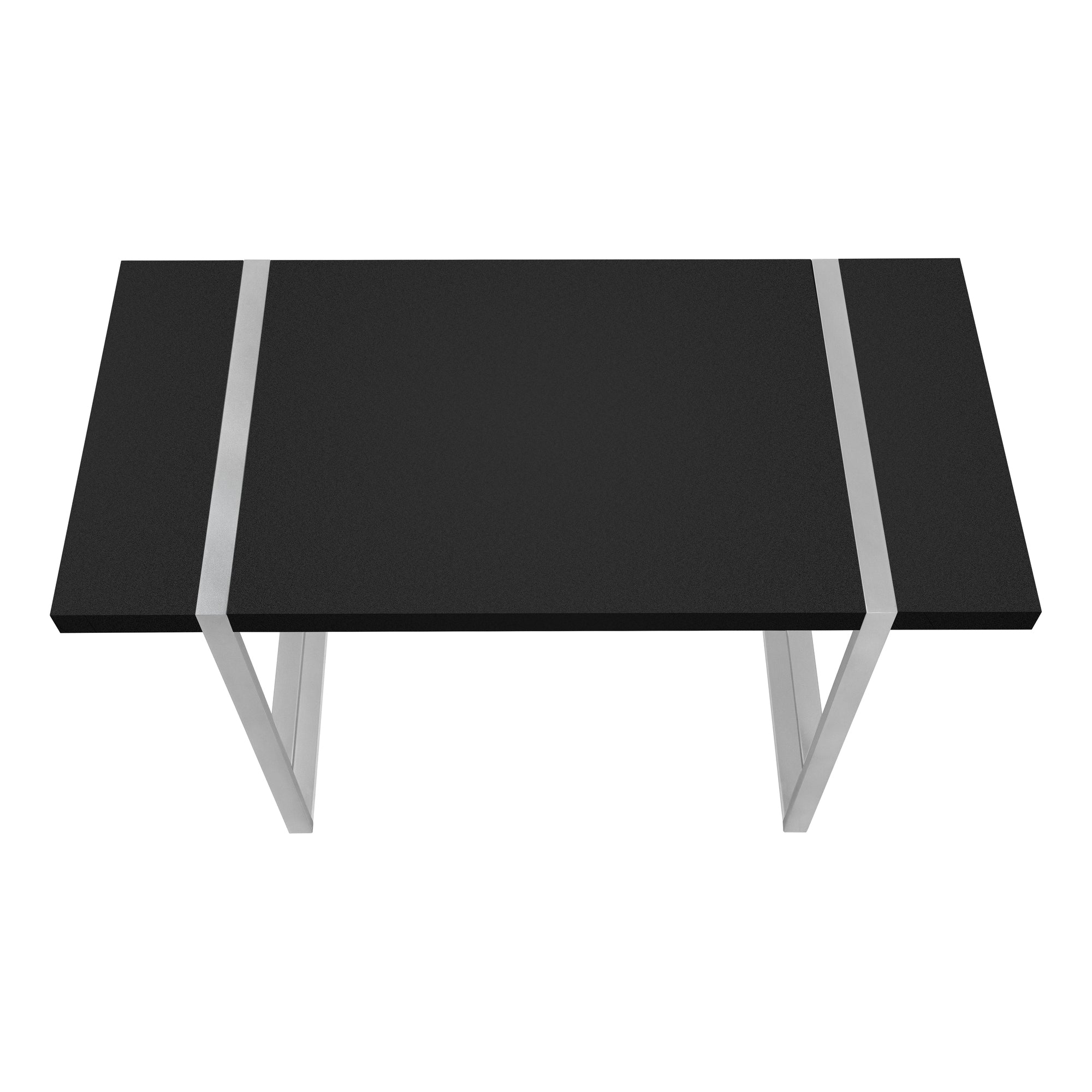 BUREAU D'ORDINATEUR - 48"L / NOIR / MÉTAL ARGENT # I 7664