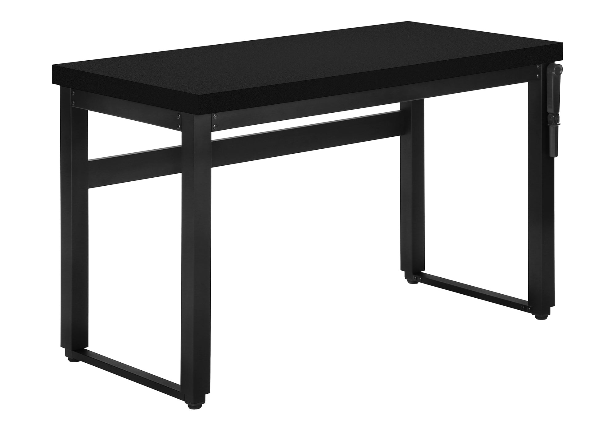 BUREAU D'ORDINATEUR - 48"L / NOIR / HAUTEUR RÉGLABLE / MÉTAL NOIR # I 7682