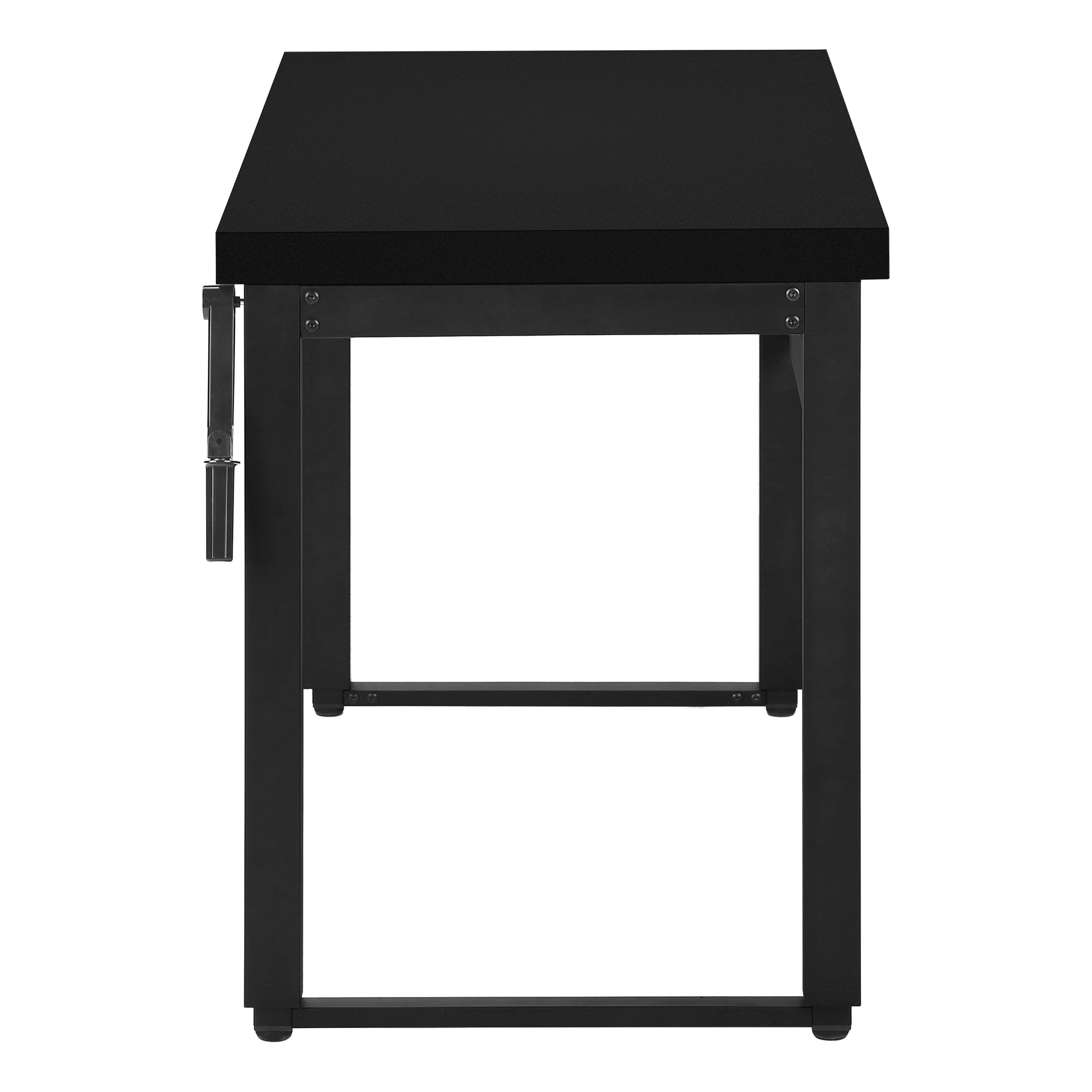 BUREAU D'ORDINATEUR - 48"L / NOIR / HAUTEUR RÉGLABLE / MÉTAL NOIR # I 7682