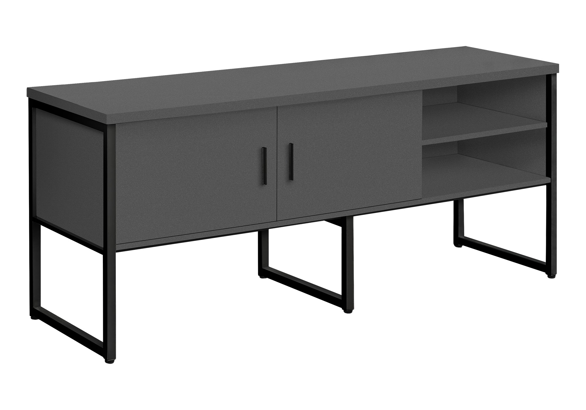 OFFICE CREDENZA - 72"L GREY / BLACK COMMERCIAL GRADE # I 7732