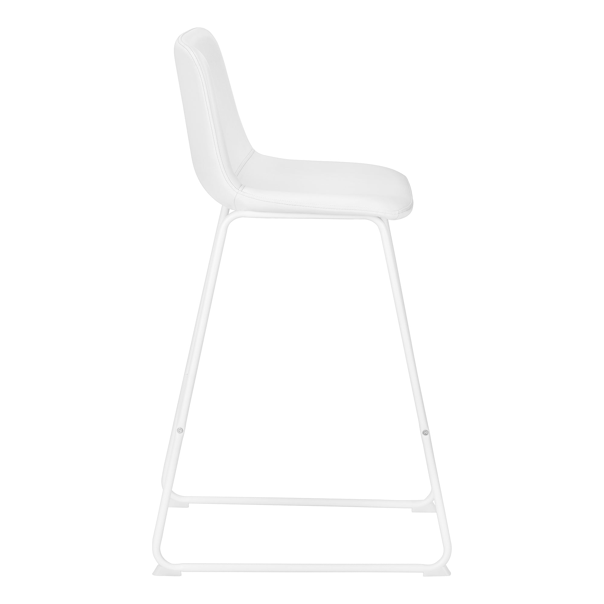 TABOURET DE BAR - 40"H / SIMILI-CUIR BLANC / MÉTAL BLANC # I 7750