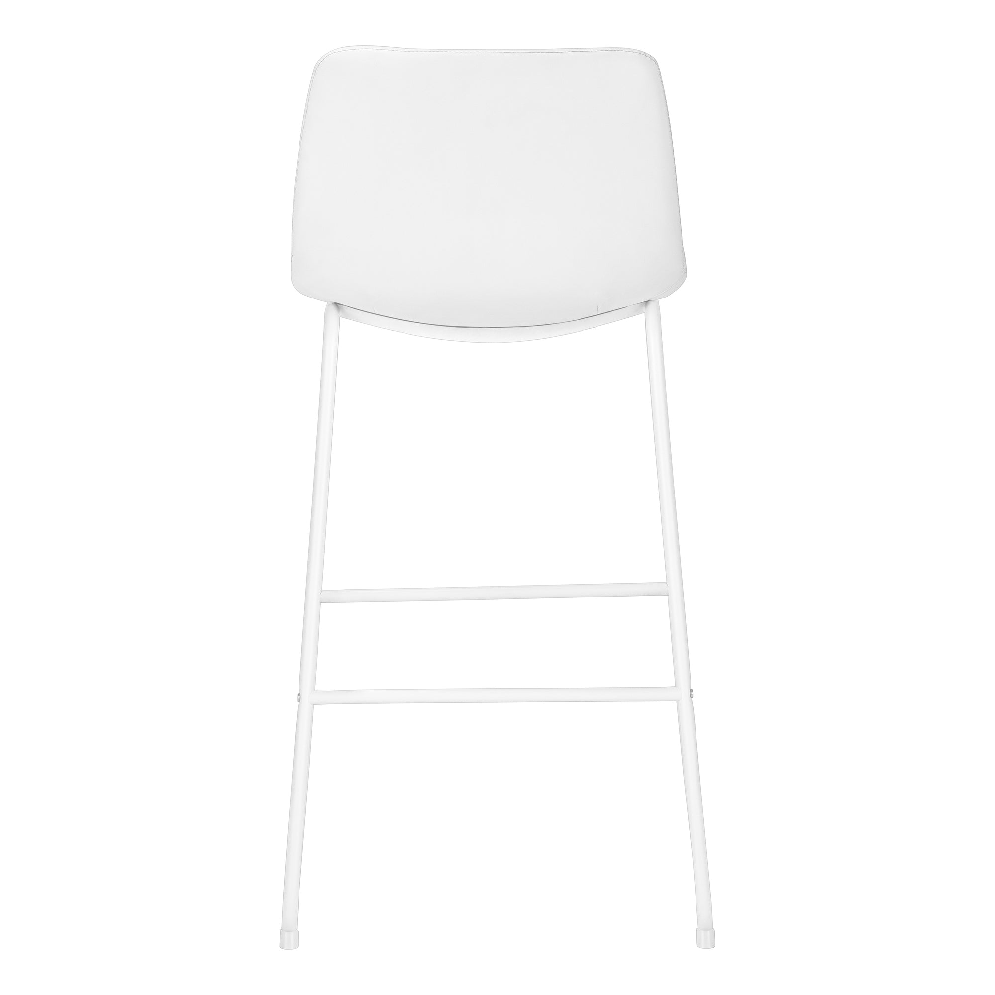 TABOURET DE BAR - 40"H / SIMILI-CUIR BLANC / MÉTAL BLANC # I 7750