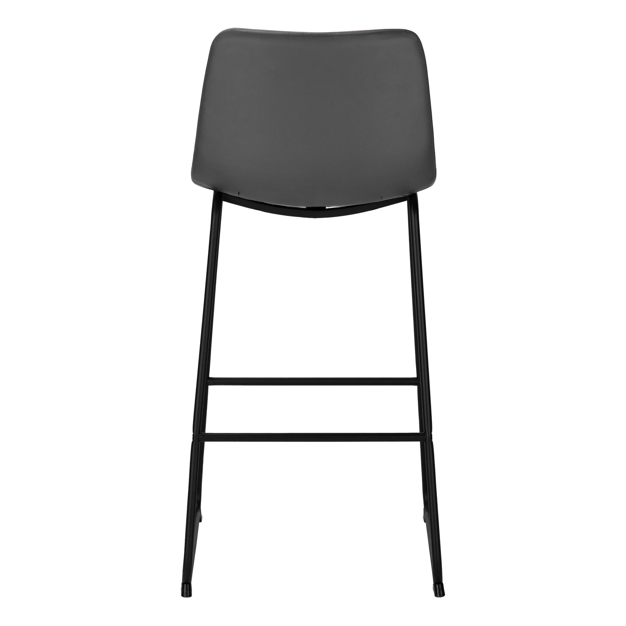 TABOURET DE BAR - 40"H / SIMILI-CUIR GRIS / MÉTAL NOIR # I 7752