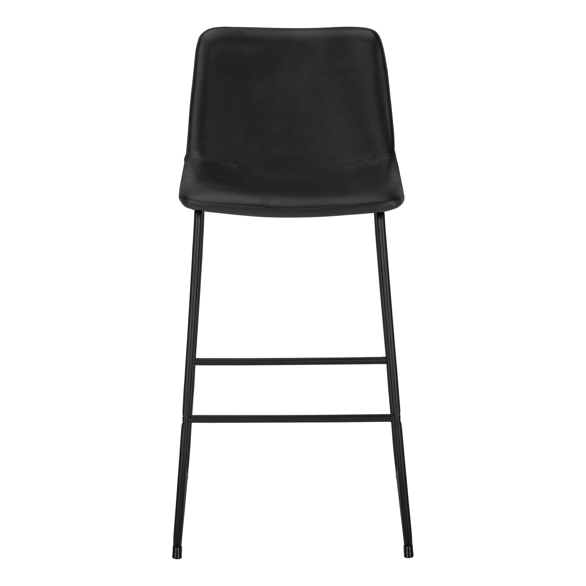 TABOURET DE BAR - 40"H / SIMILI-CUIR NOIR / MÉTAL NOIR # I 7754