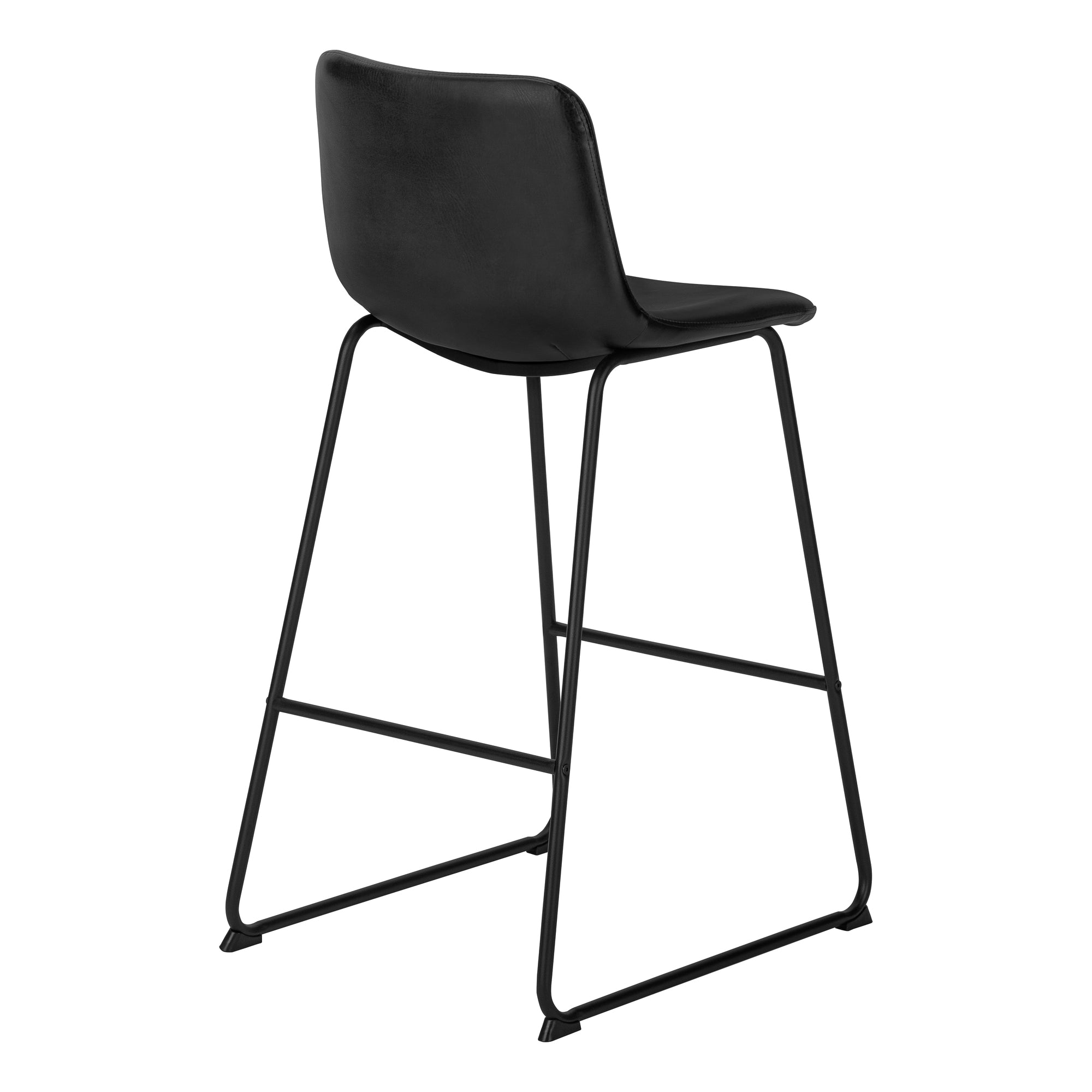 TABOURET DE BAR - 40"H / SIMILI-CUIR NOIR / MÉTAL NOIR # I 7754