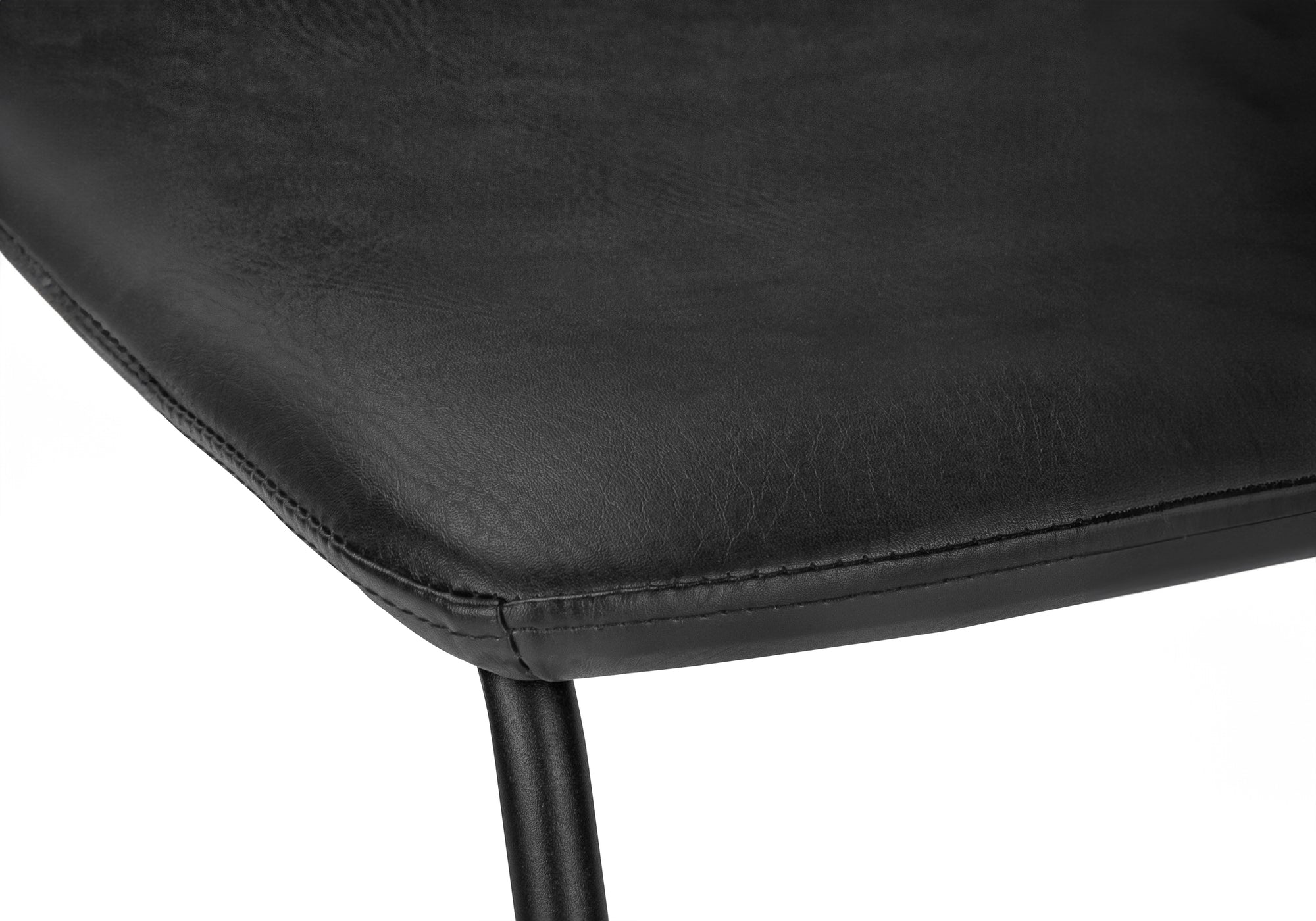 TABOURET DE BAR - 40"H / SIMILI-CUIR NOIR / MÉTAL NOIR # I 7754