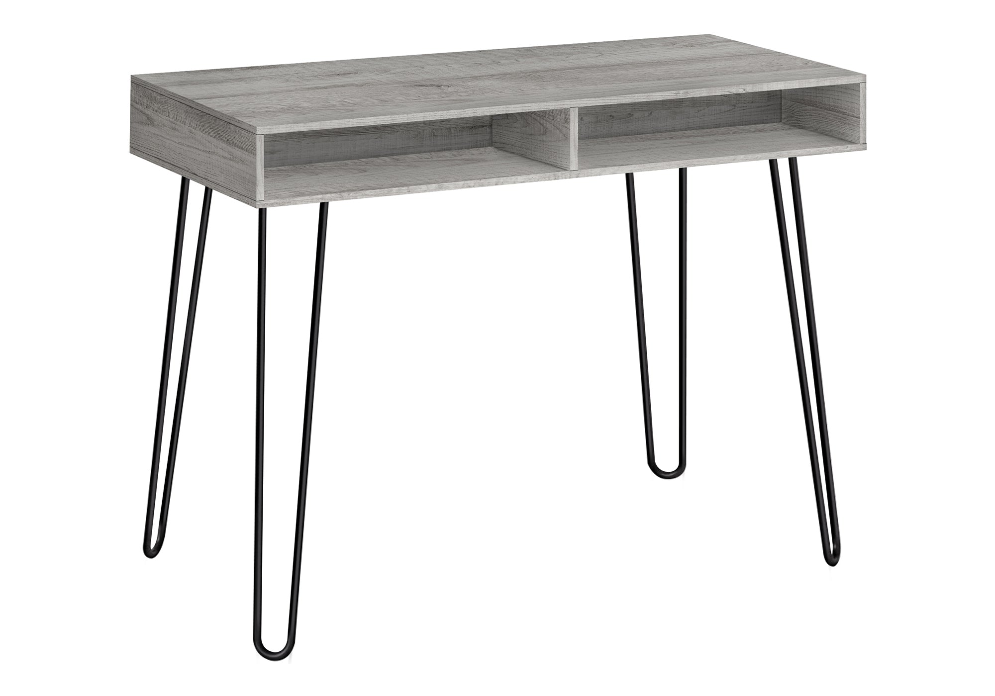 COMPUTER DESK - 40"L / GREY / BLACK METAL # I 7773