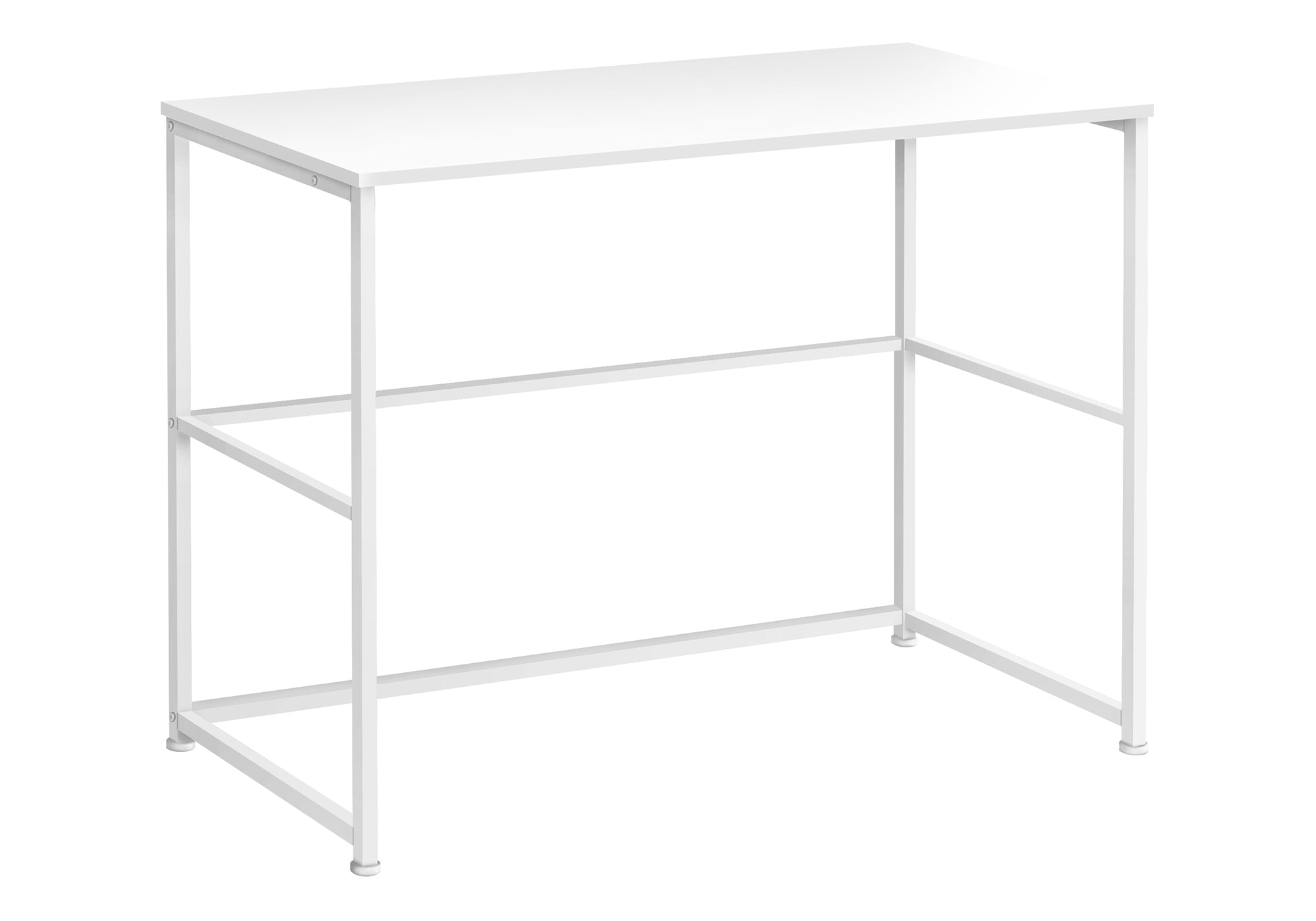 BUREAU D'ORDINATEUR - 40"L / BLANC / MÉTAL BLANC # I 7775