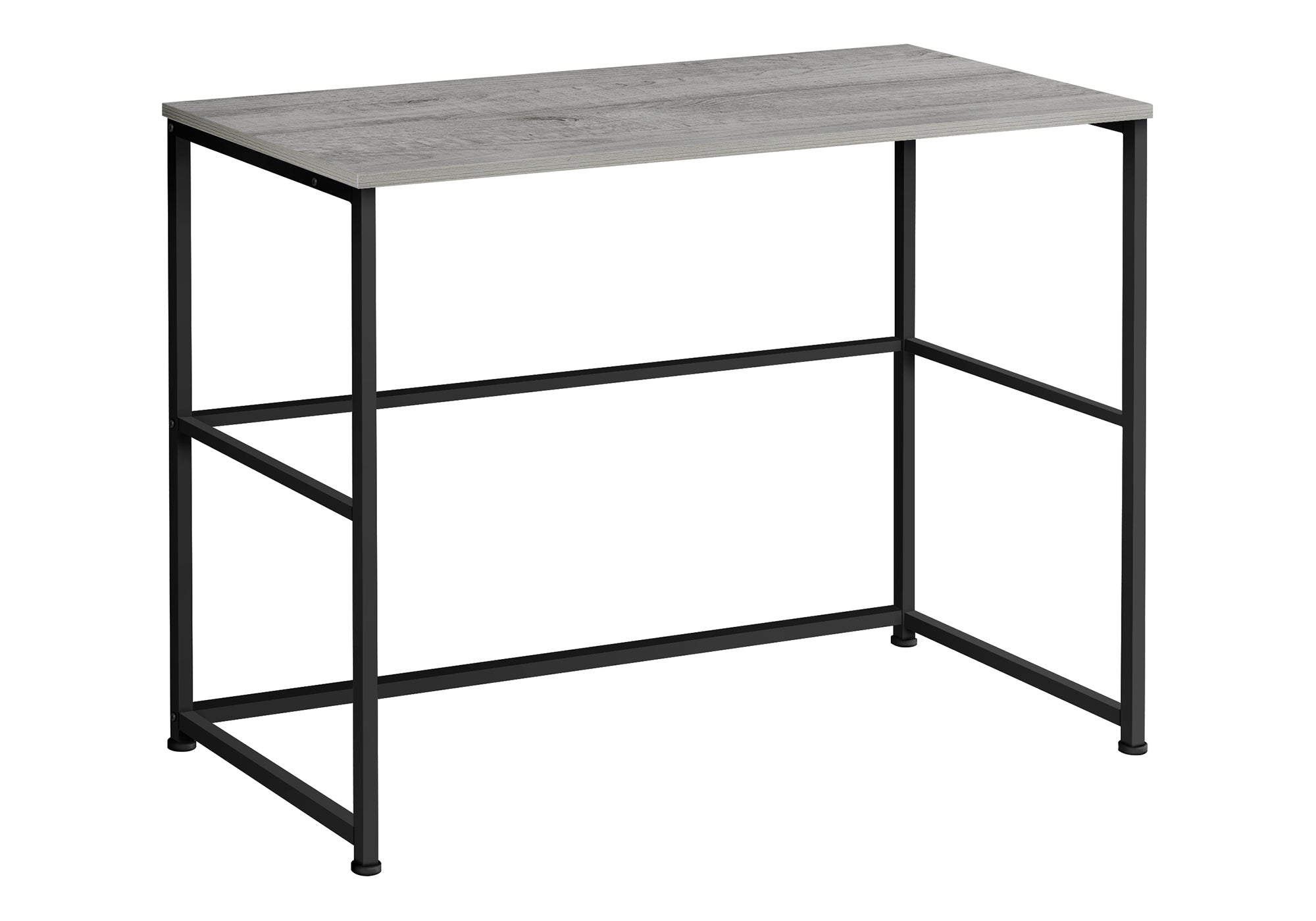 BUREAU D'ORDINATEUR - 40"L / GRIS / MÉTAL NOIR # I 7778