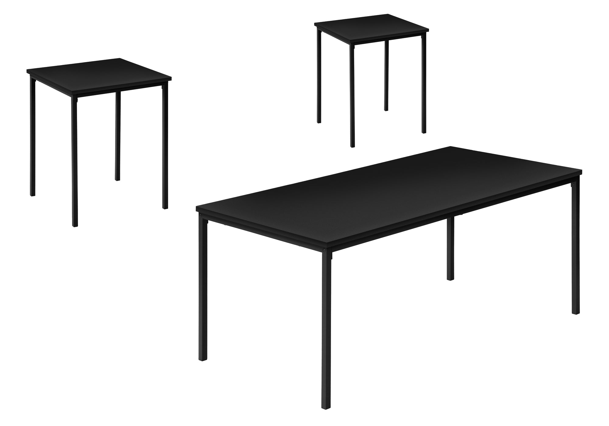 TABLE SET - 3PCS SET / BLACK / BLACK METAL # I 7894P