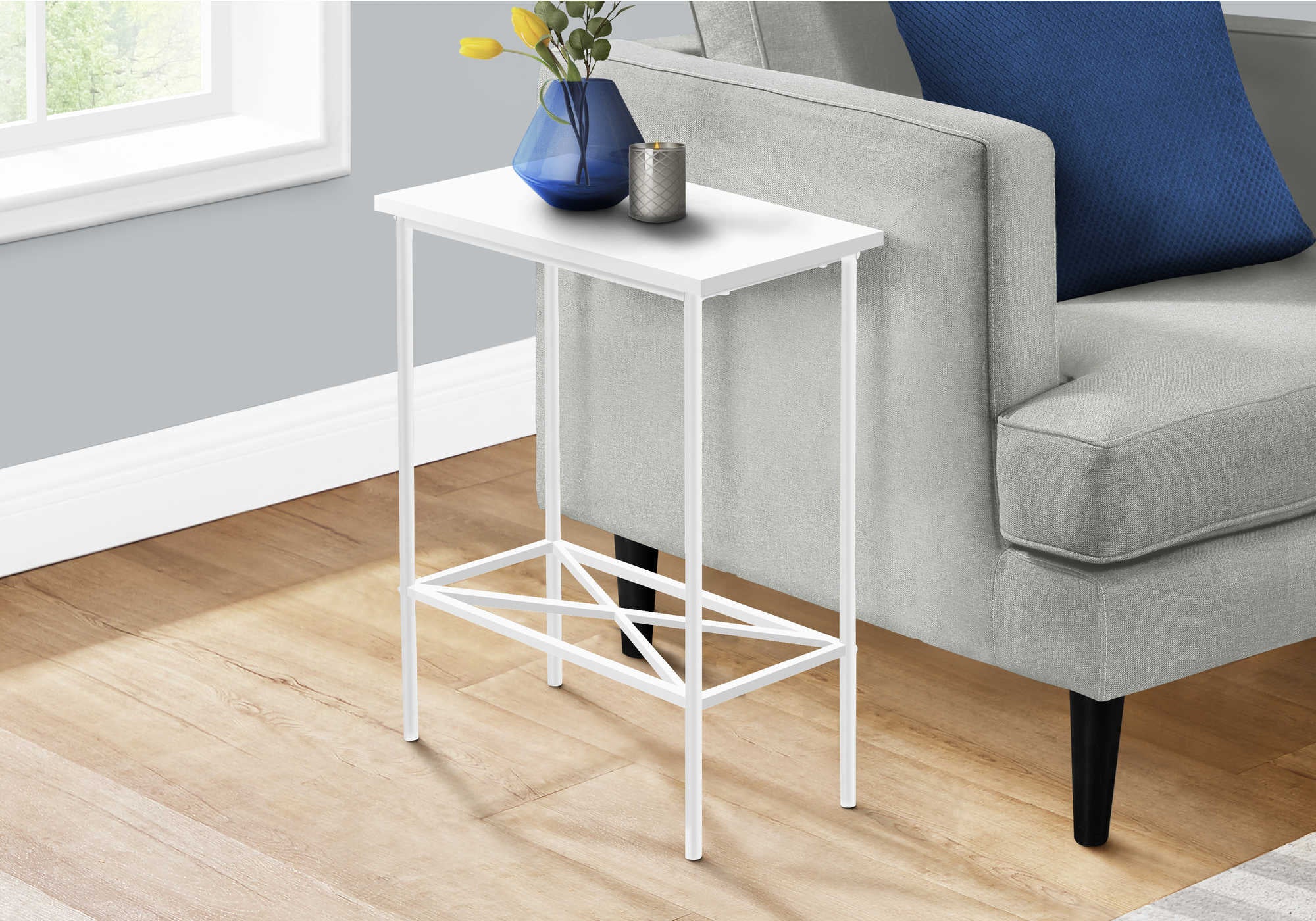 TABLE D'APPOINT - 24"H /BLANC / MÉTAL BLANC #I 2079