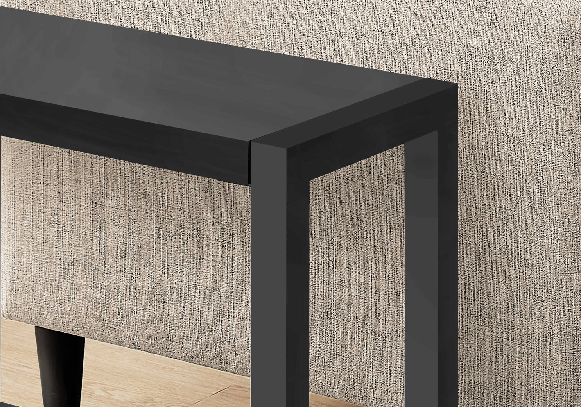 TABLE D'APPOINT - 22"H / NOIR / MÉTAL NOIR #I 2081