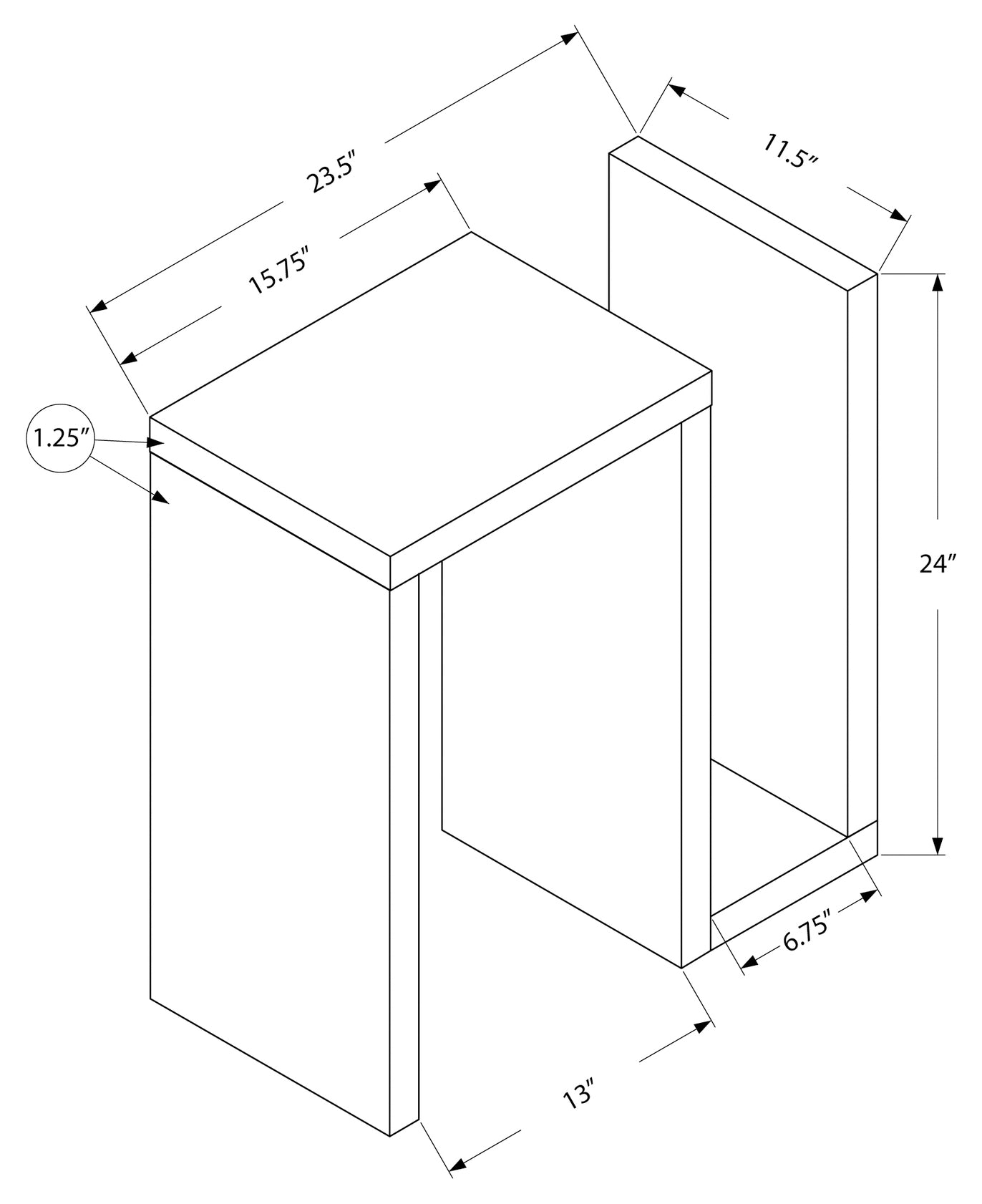 ACCENT TABLE - 24"H / ESPRESSO #I 2089