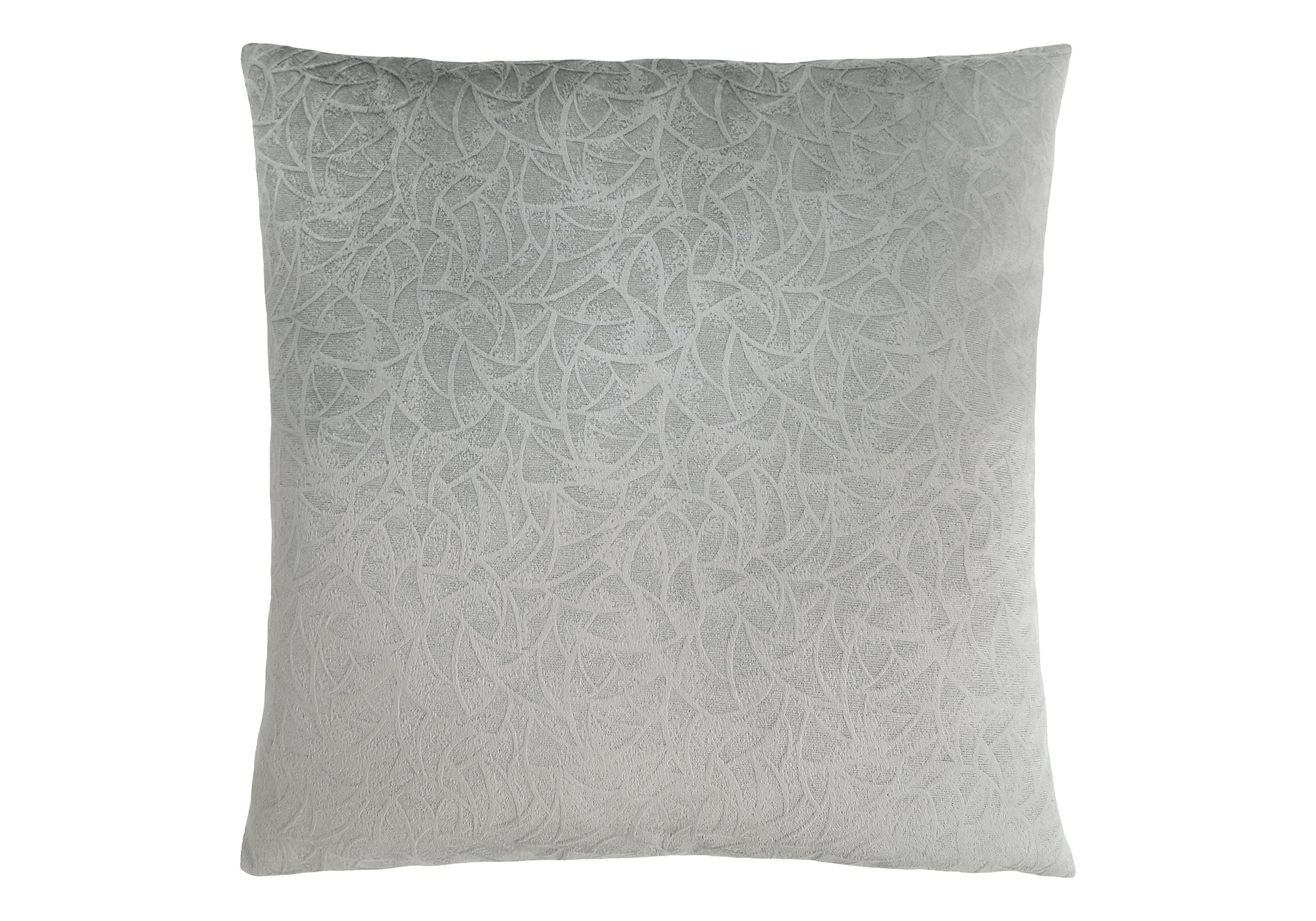 COUSSIN - 18"X 18" / VELOURS FLORAL GRIS CLAIR / 1PC # I 9256