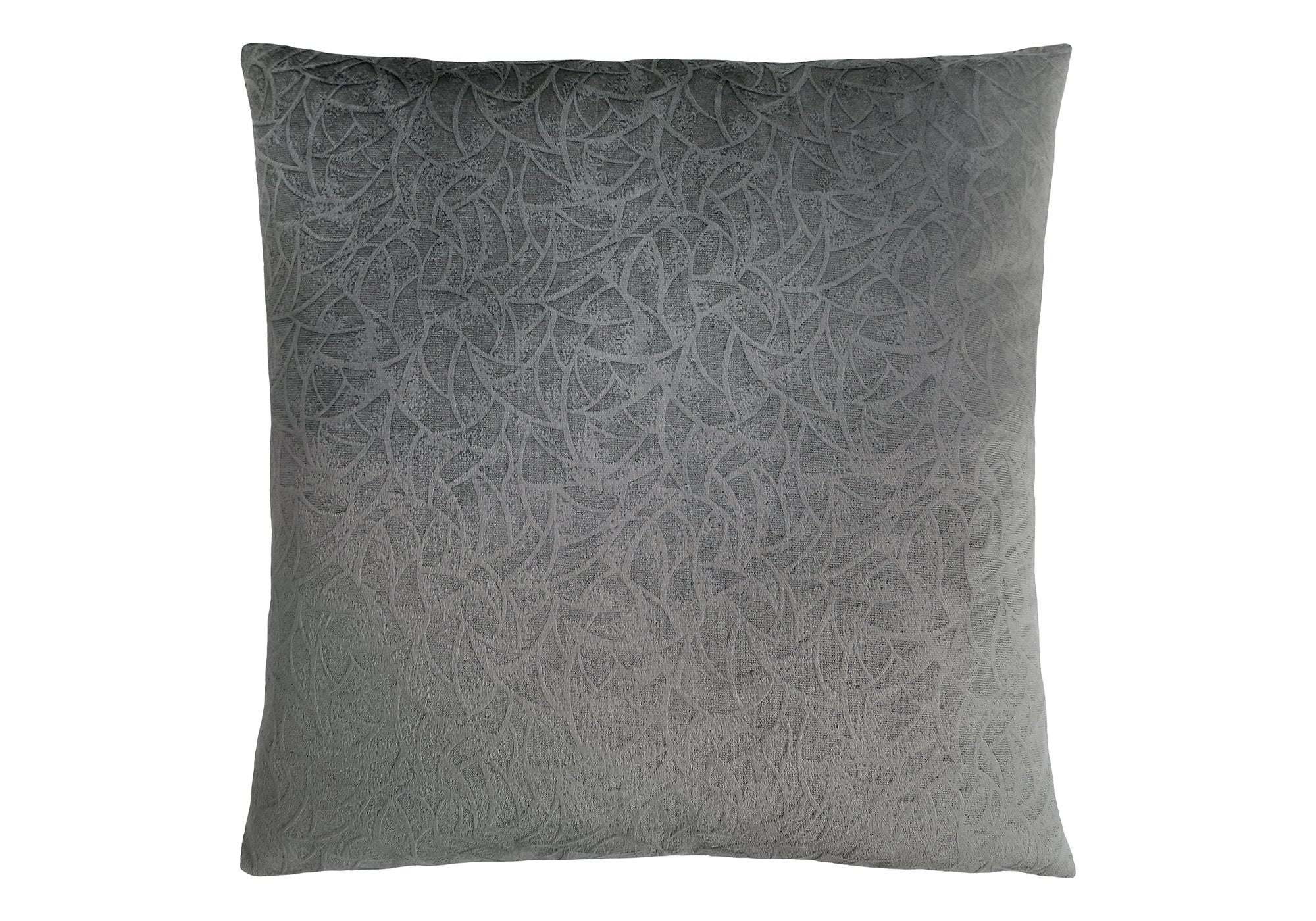 COUSSIN - 18"X 18" / VELOURS FLORAL GRIS FONCÉ / 1PC # I 9258