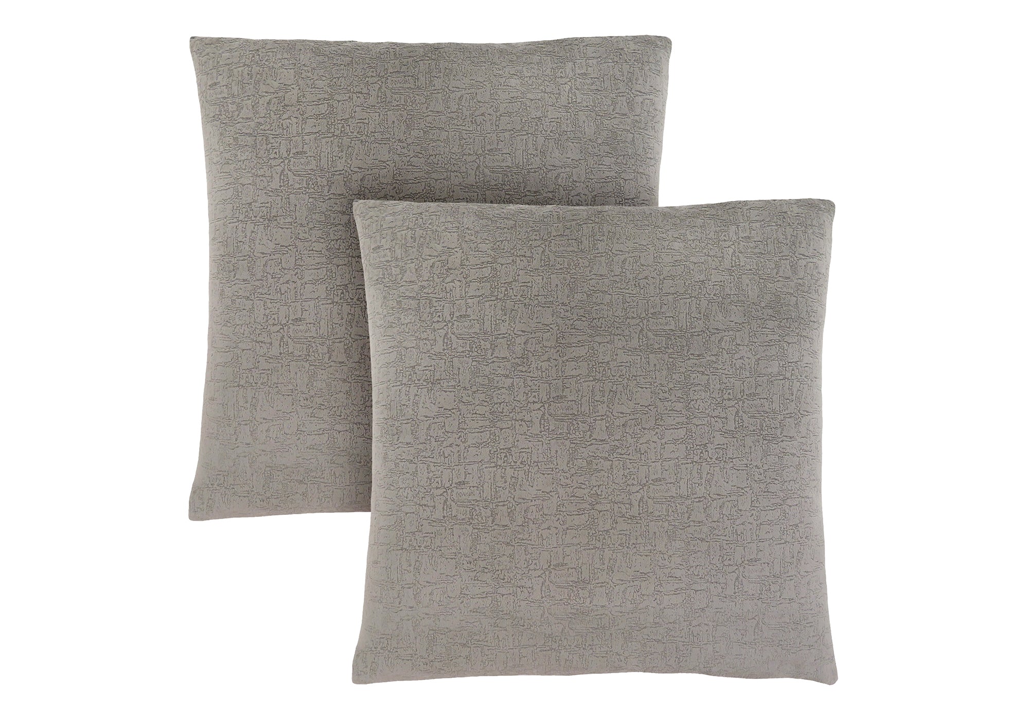 COUSSIN - 18"X 18" / VELOURS MOSAÏQUE GRIS / 2PCS # I 9273