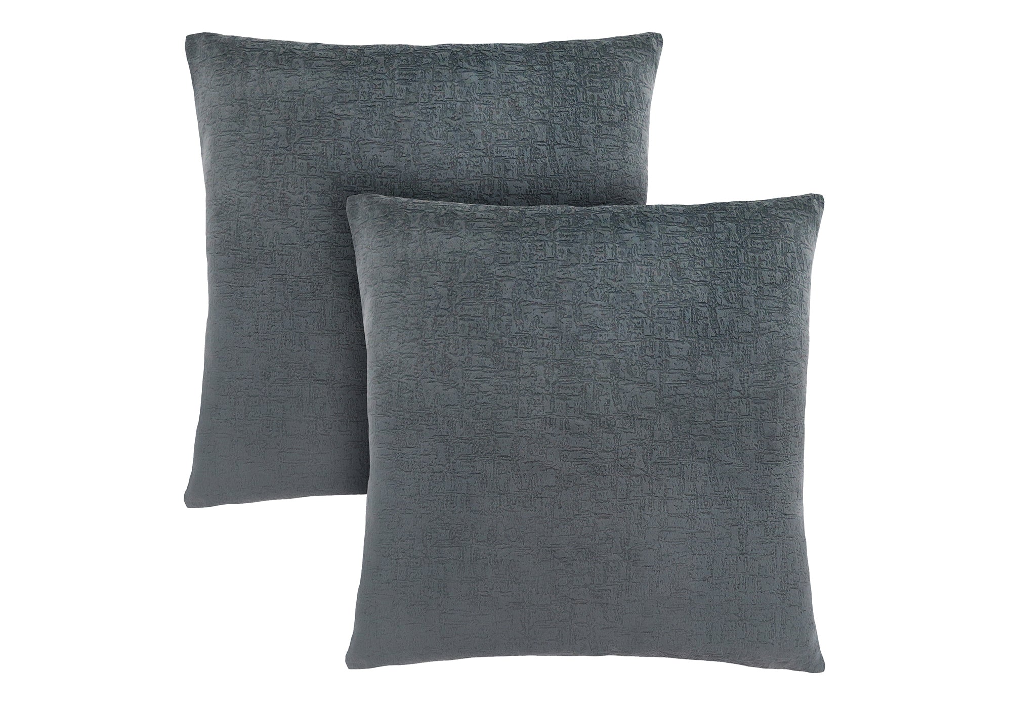 COUSSIN - 18"X 18" / VELOURS MOSAÏQUE GRIS FONCÉ / 2PCS # I 9275