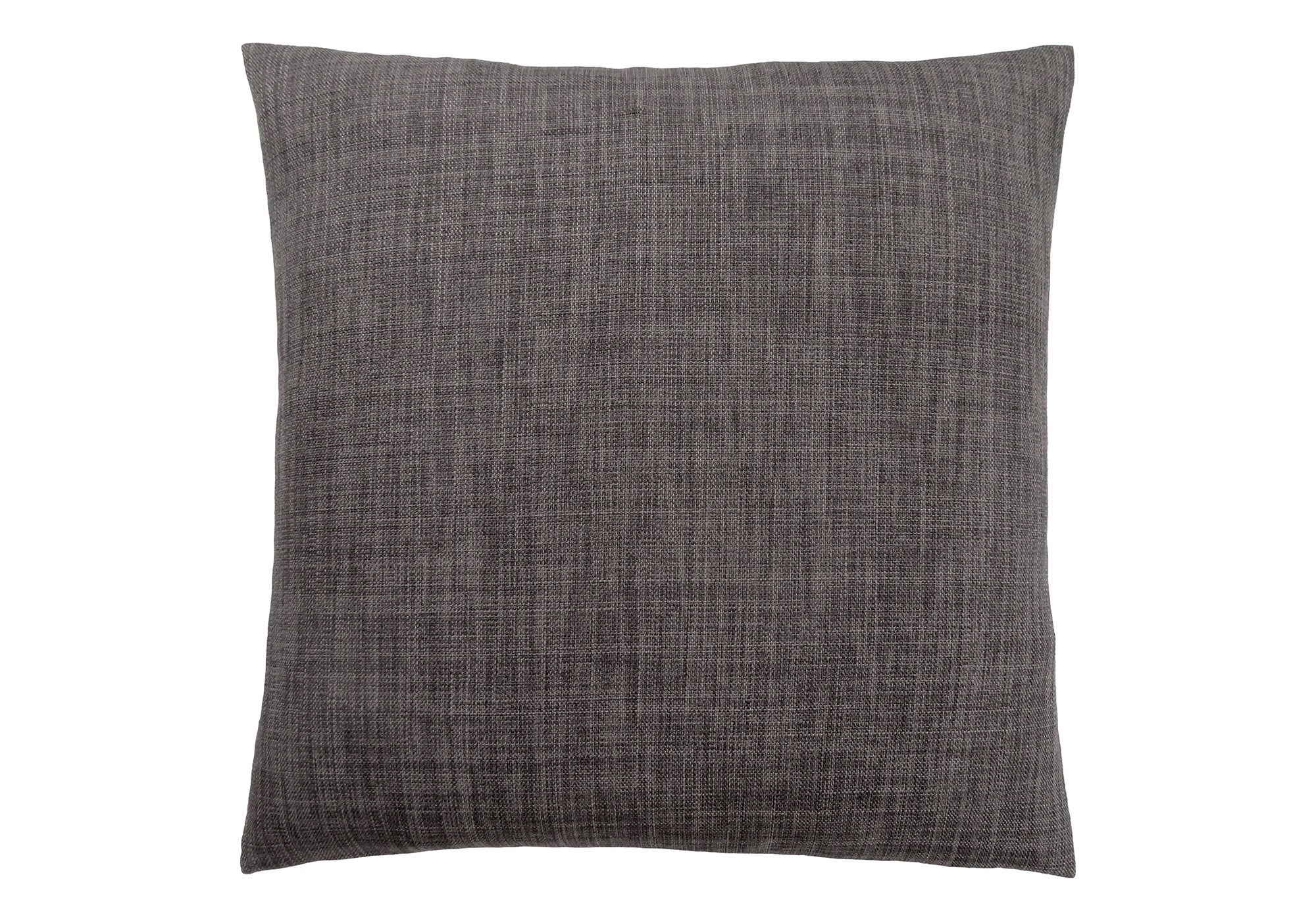 PILLOW - 18"X 18" / LINEN PATTERNED DARK GREY / 1PC # I 9312