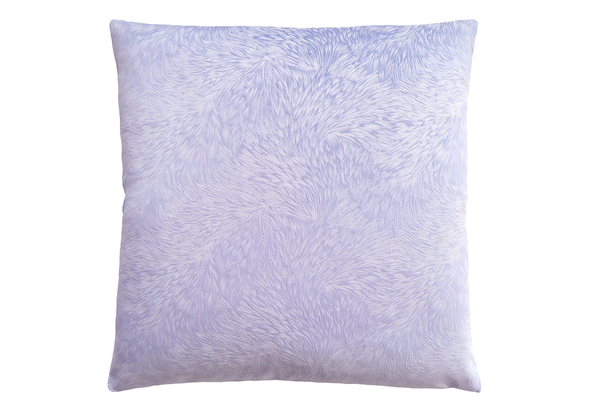 COUSSIN - 18"X 18" / VELOURS À PLUMES VIOLET CLAIR / 1PC # I 9324