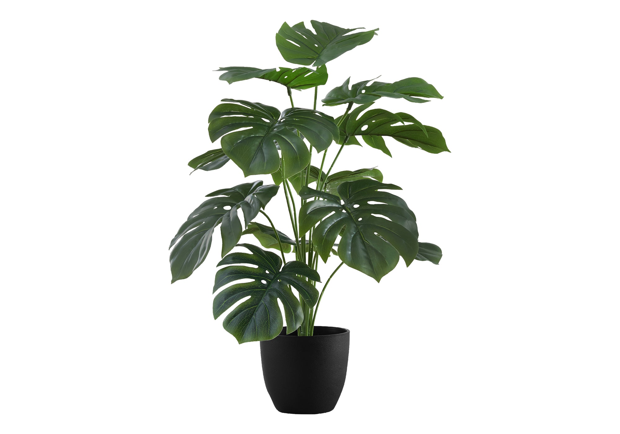 PLANTE ARTIFICIELLE - 24"H / MONSTERA D'INTÉRIEUR / POT NOIR DE 5" # I 9576