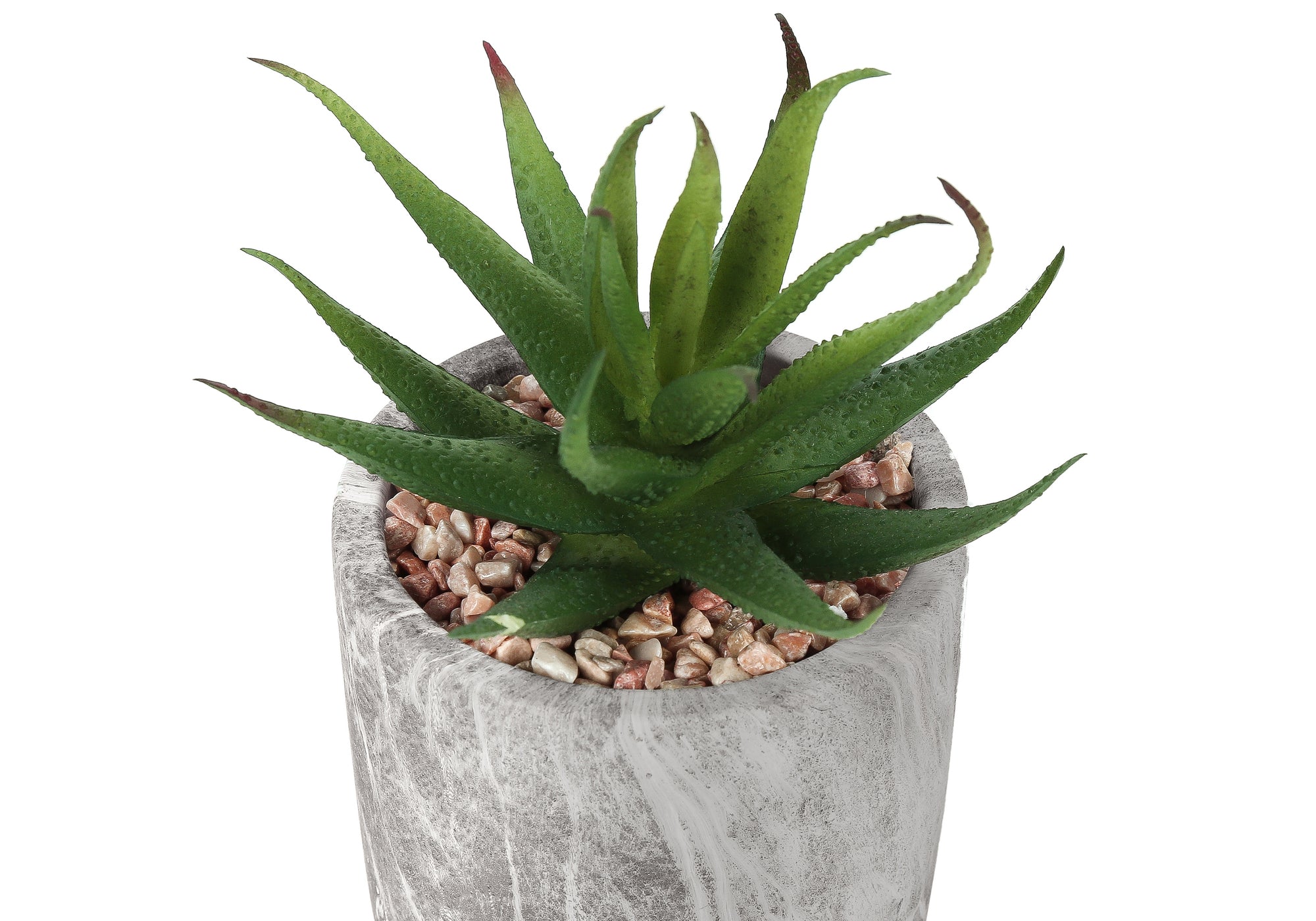 PLANTE ARTIFICIELLE - 2PCS / 7"H SUCCULENTE DANS POT DE CIMENT DE 4" # I 9586