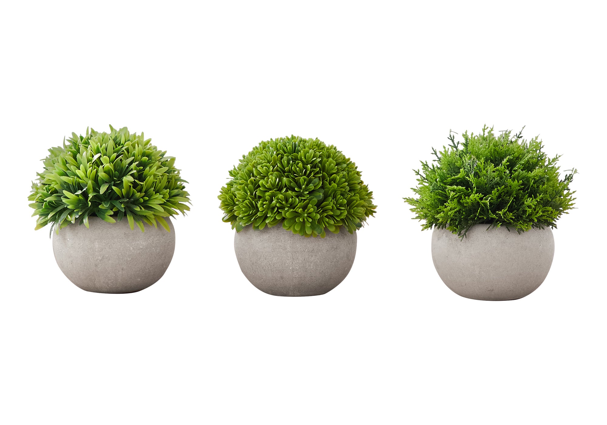 PLANTE ARTIFICIELLE - 3PCS / 5"H HERBE DANS UN POT GRIS DE 3" # I 9589