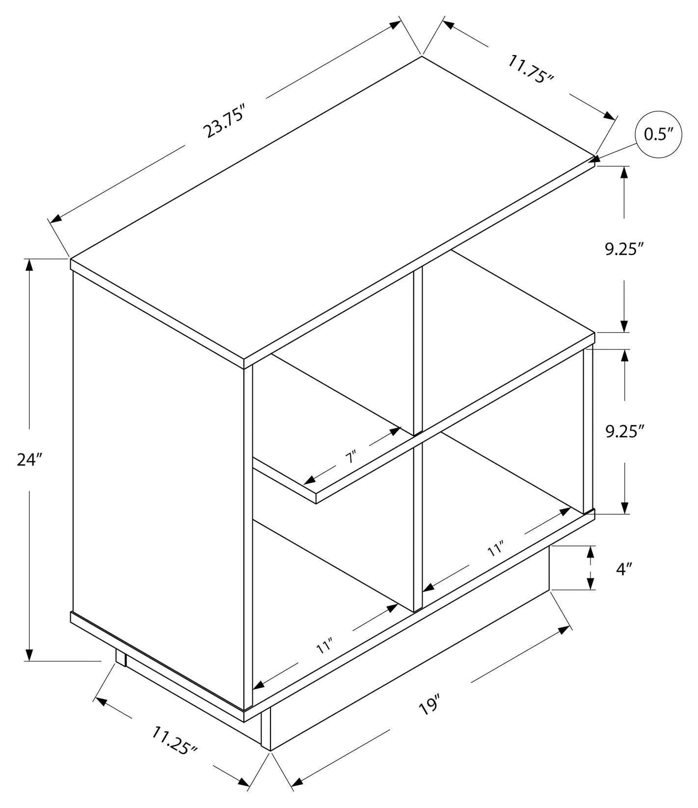 TABLE D'APPOINT - 24"H / TAUPE FONCÉ #I 2095