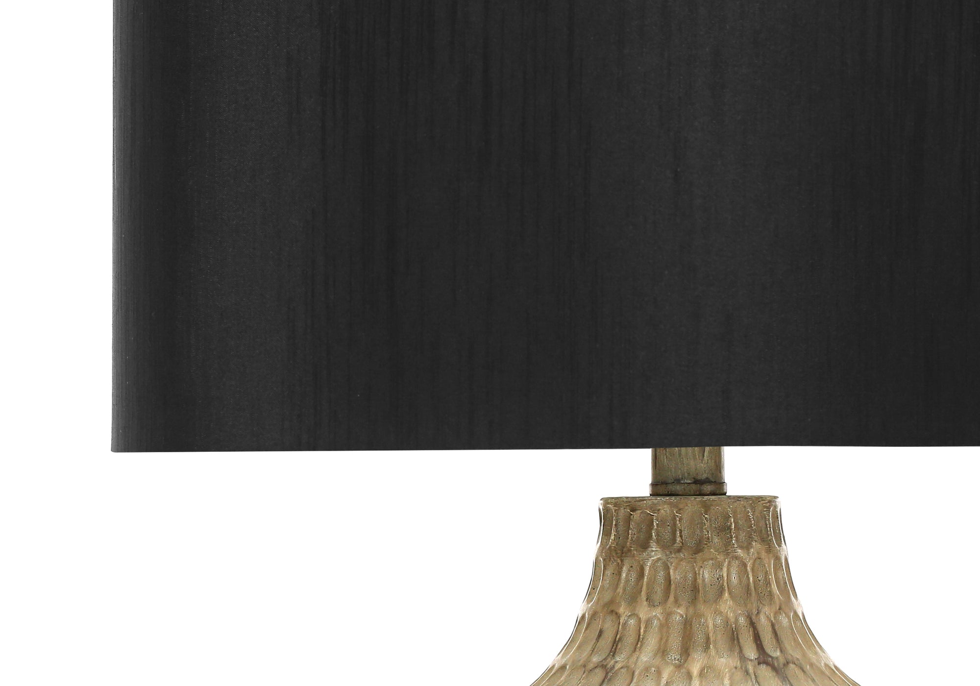 LIGHTING - 25"H TABLE LAMP BROWN RESIN / BLACK SHADE # I 9606