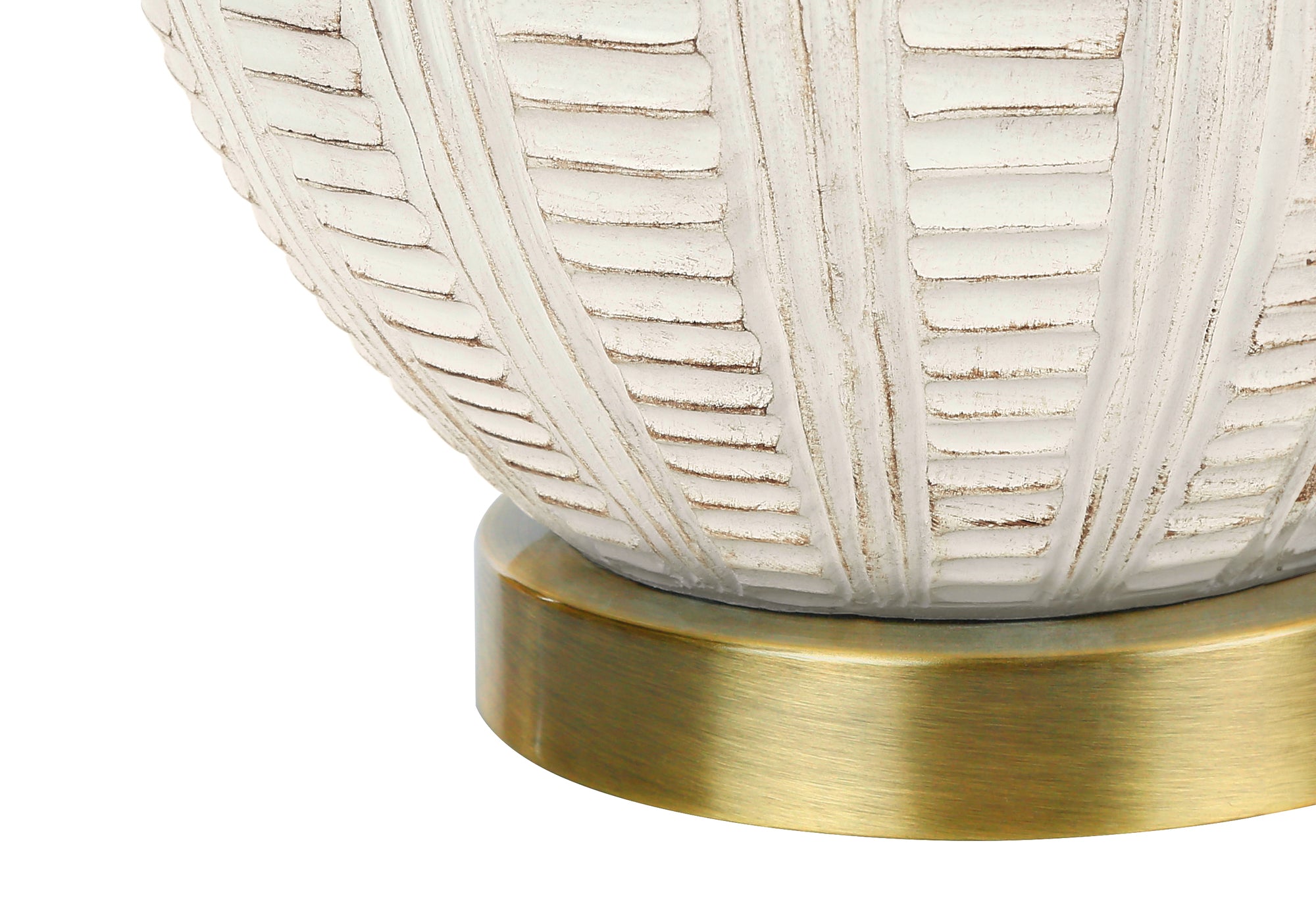 LIGHTING - 21"H TABLE LAMP CREAM RESIN / IVORY SHADE # I 9617