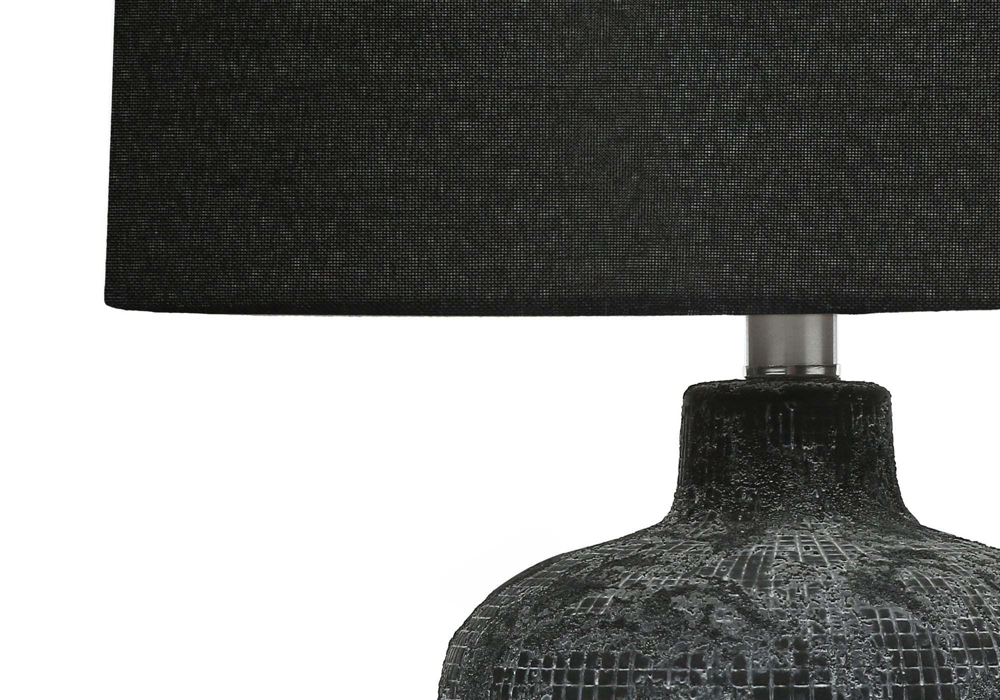 LIGHTING - 24"H TABLE LAMP BLACK CERAMIC / BLACK SHADE # I 9621